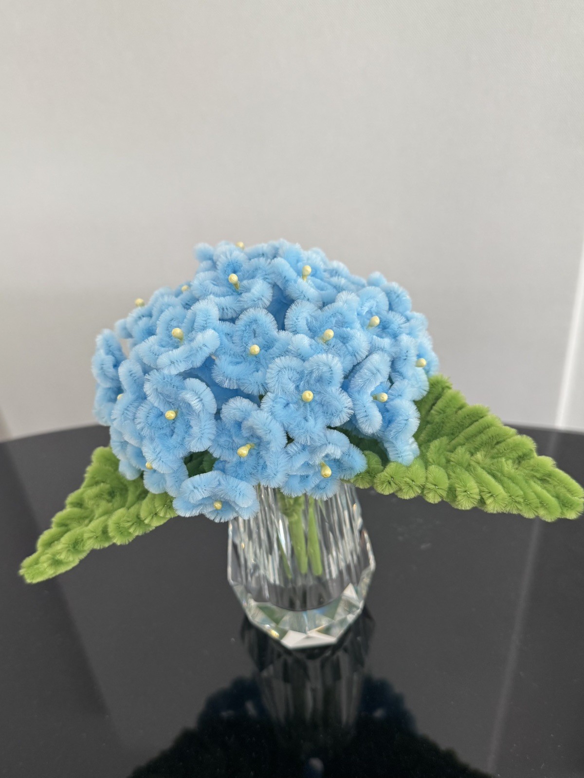 Handmade pipe cleaner flowers; hydrangea