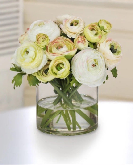 Ranunculus Faux Silk Arrangement In Vase