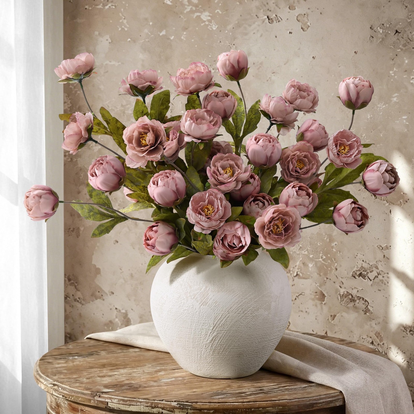 6 Pcs Faux Peonies Artificial Flowers for Vase, Vintage Silk Peony Stems for …