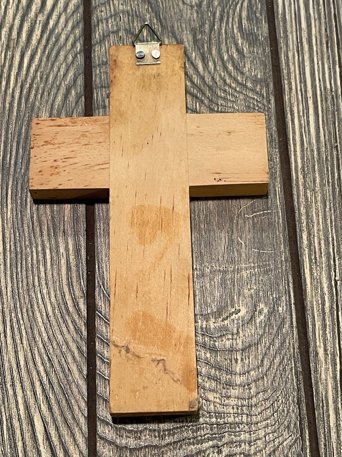Artisan Hand-painted Wooden Cross Pastoral Scene 6″ Vivid Colors Wall Decor LB