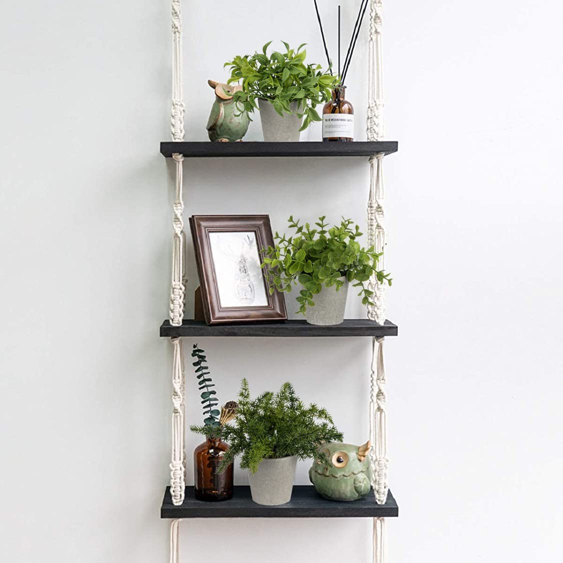 3 PCS Fake Plants Potted Artificial Greenery Faux Fern Eucalyptus Farmhouse