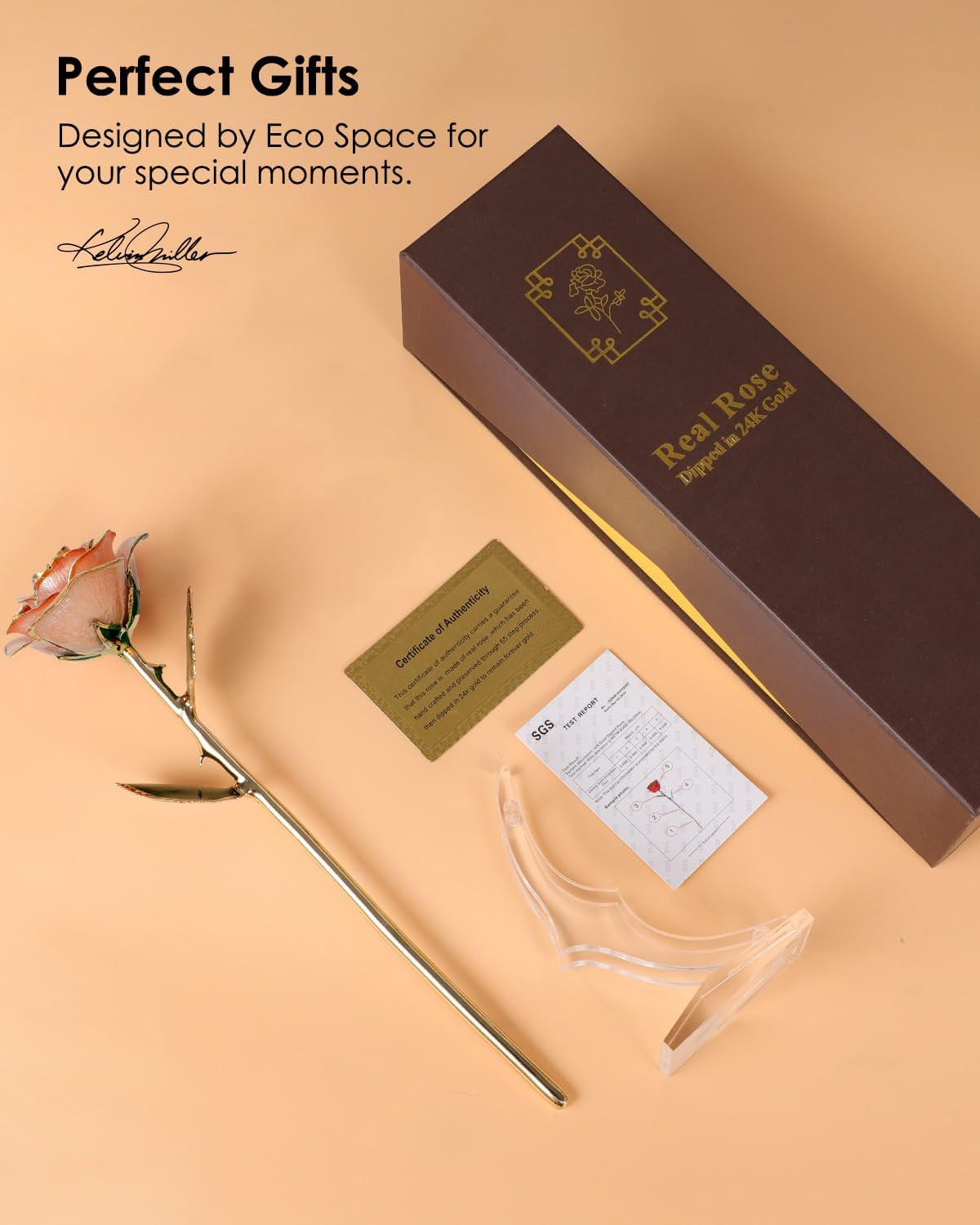 Gold Dipped Rose – Hand-Dipped Real 24K Gold Rose – Genuine One of a Kind – Eter