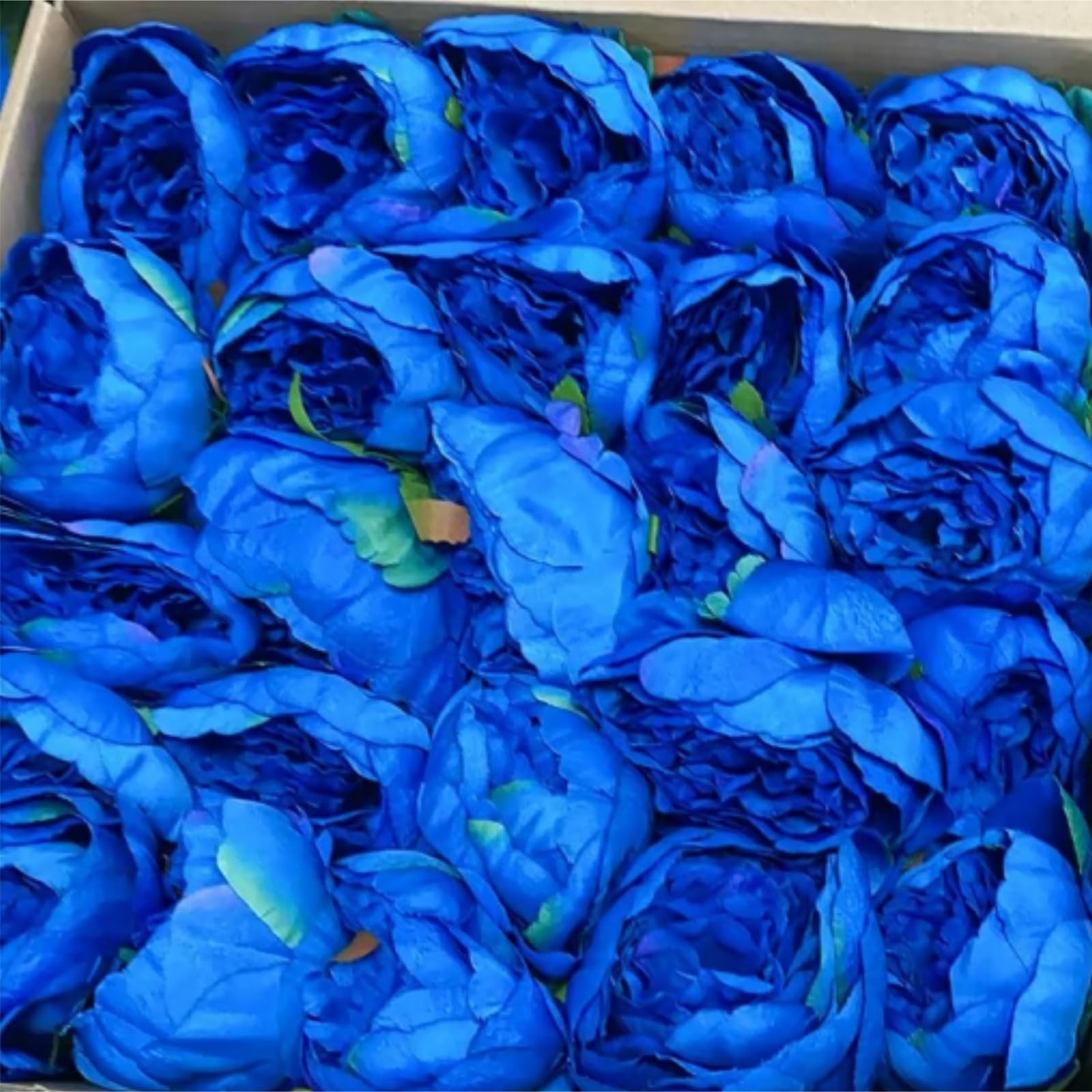 50 PCS Artificial Navy Blue Peonies Flowers Bulk Fake Silk Heads Wedding Decor