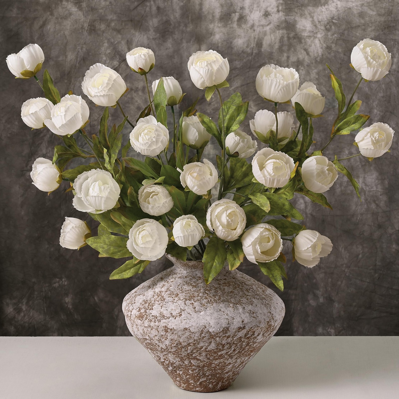 6 Pcs Faux Peonies Artificial Flowers for Vase, 27″ Fake Silk Peonies Flowers…