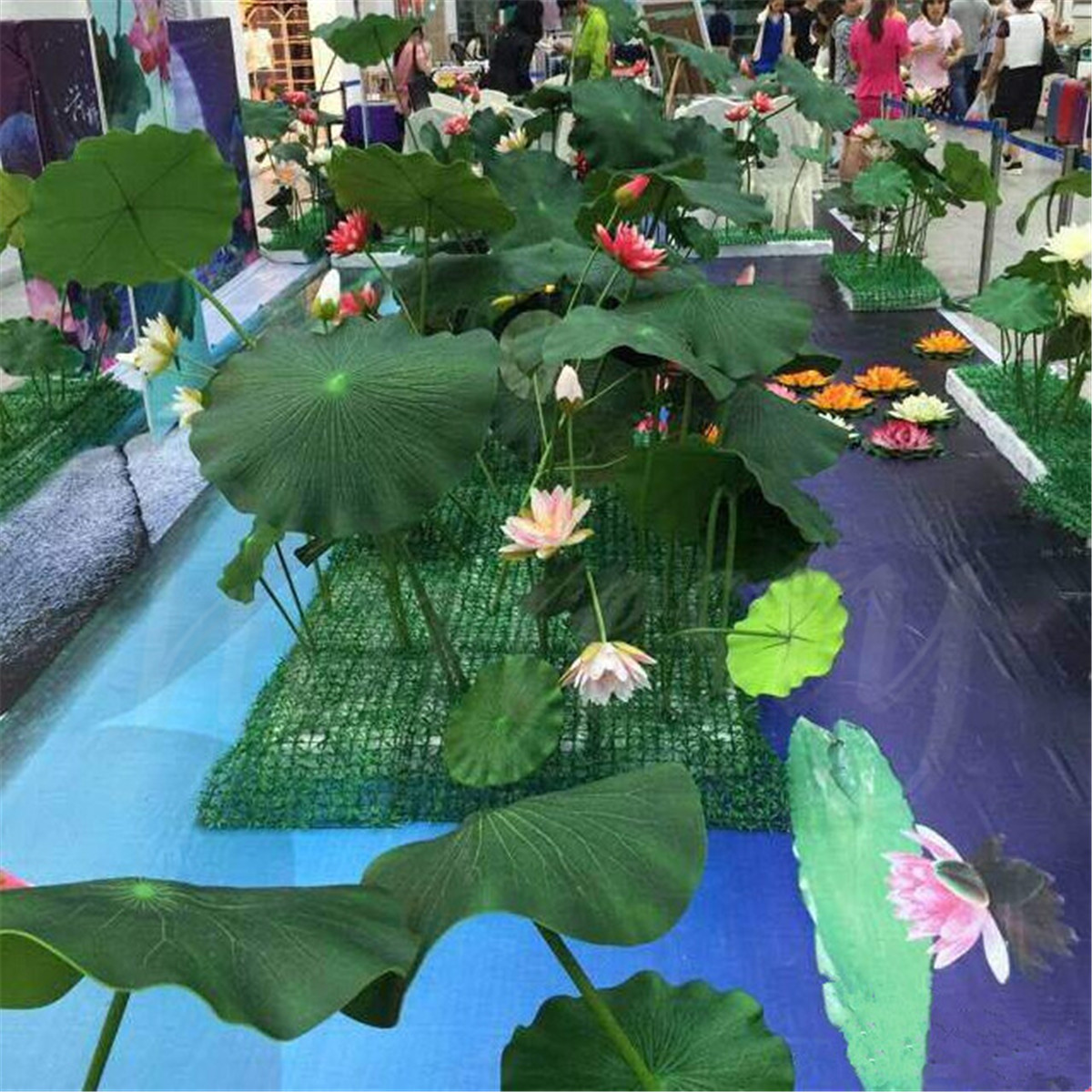 Artificial Water Lily Lotus Leaf Aquarium Pond Garden Decor Green 17/28/40CM