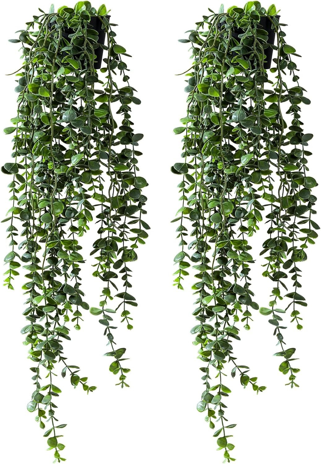 Artificial Hanging Plant 2 Pcs Faux Plant Ivy Vine Faux Eucalyptus Vines Fake Po