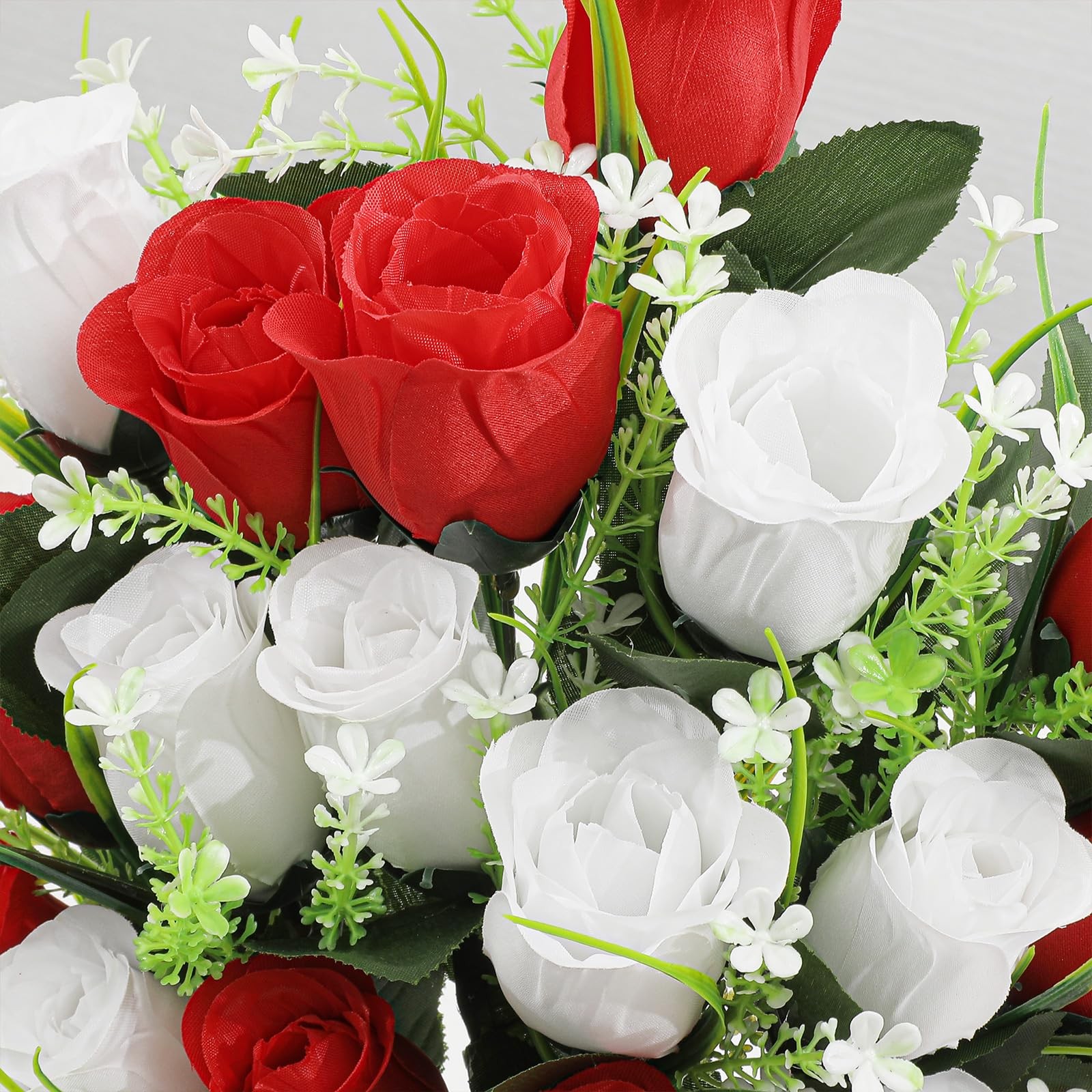 2Pcs Artificial Cemetery Flowers for Grave Silk Memorial Rose Flowers Outdoor…