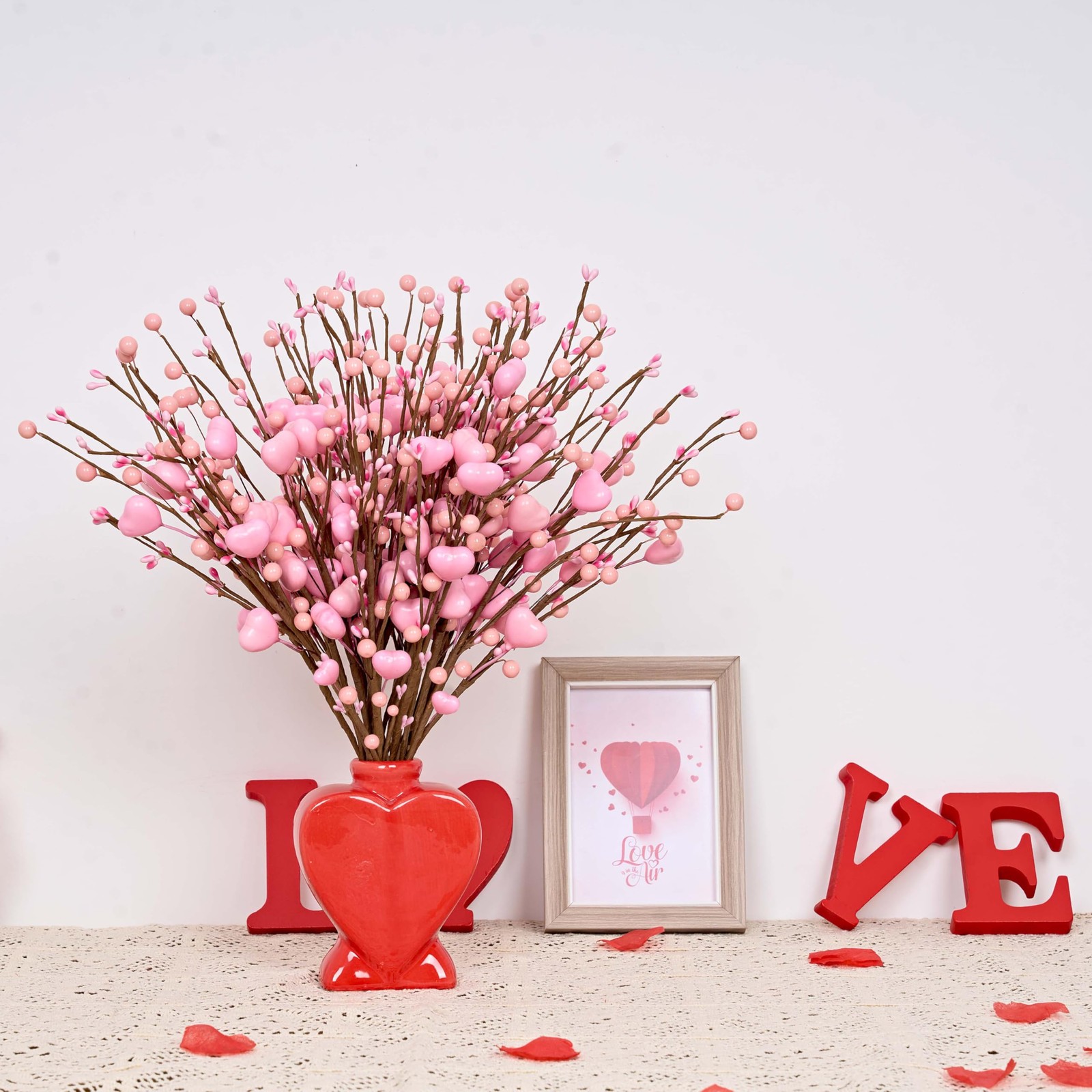 Valentine’s Day Gifts 24 Pack Valentines Day Decorations 17 Inch Pink Heart P…