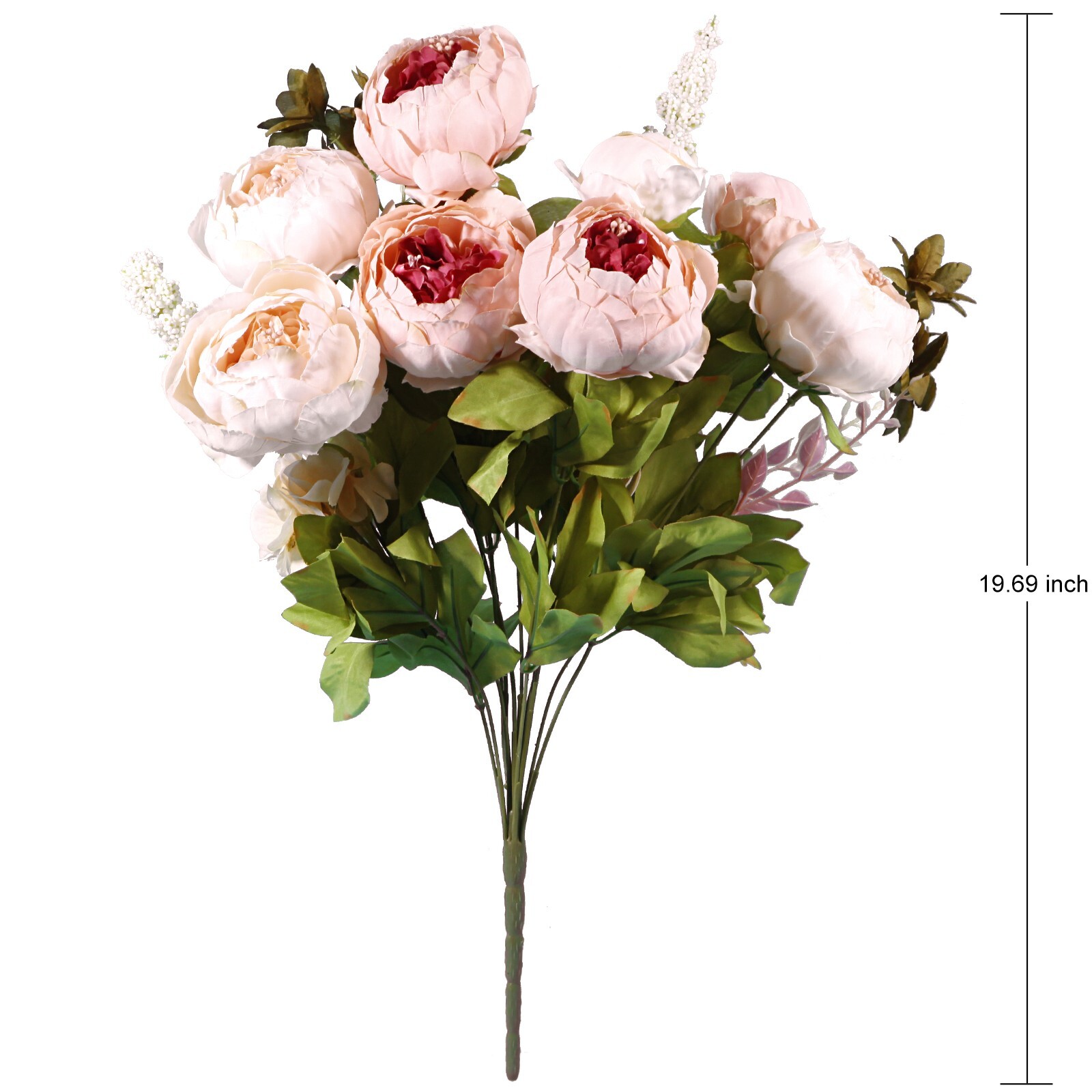 EZFLOWERY 2 PACK Artificial Peony Silk Flowers Arrangement Bouquet – Peach