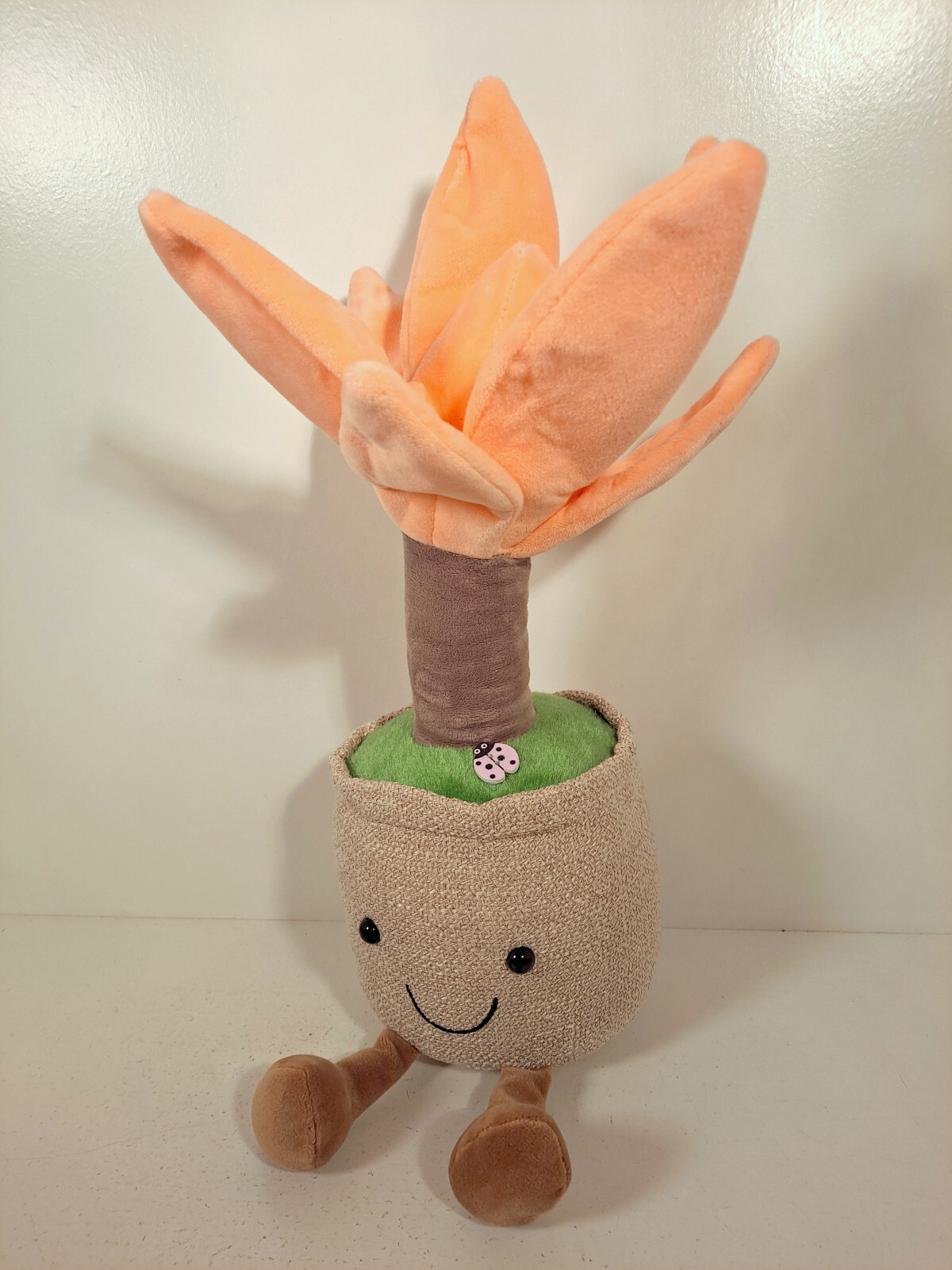 Pink Plush Flower Pot Succulent Tree Happy Plant Doll Stuffed Desk Window Decor