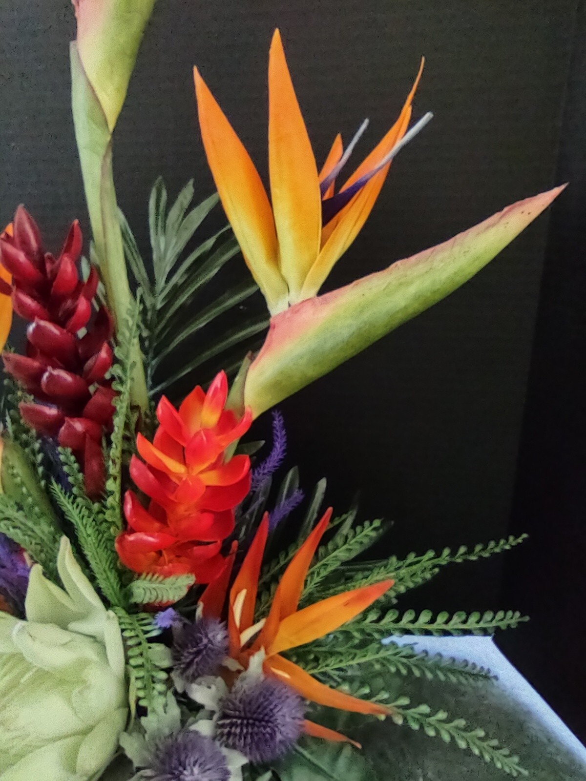 Artificia ltropical floral arrangement