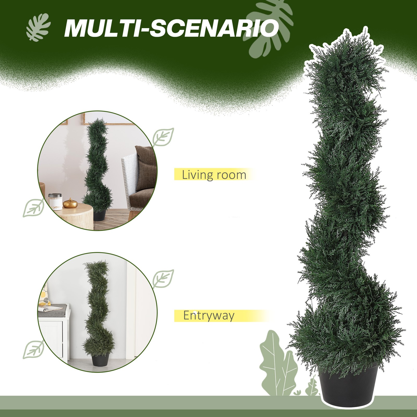 3FT Topiary Artificial Faux Cedar Tree Plant w Nursery Pot