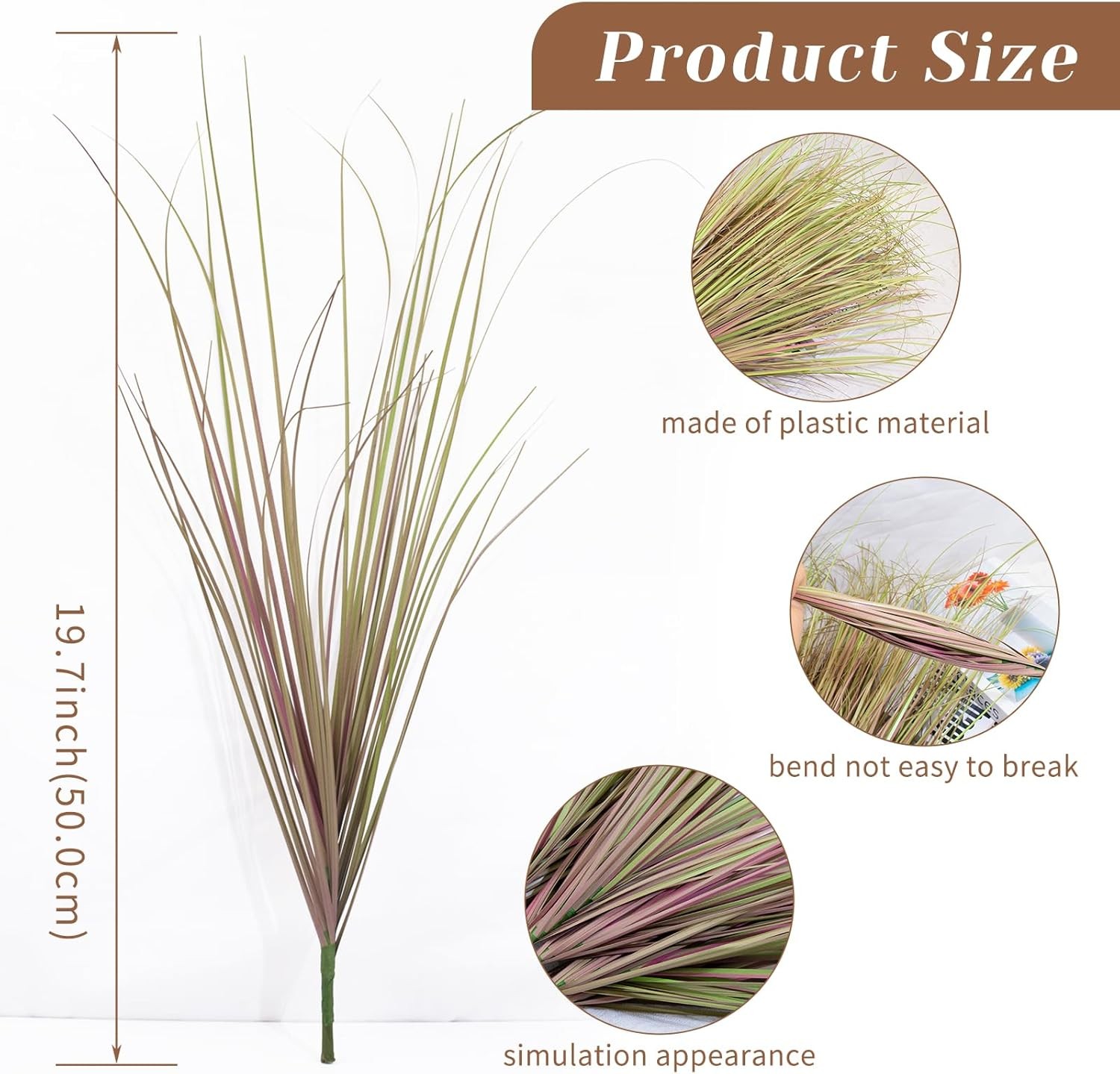 10 Bundles Fake Grass Plants Artificial Plants Outdoor Faux Plants Tall Shrubs W