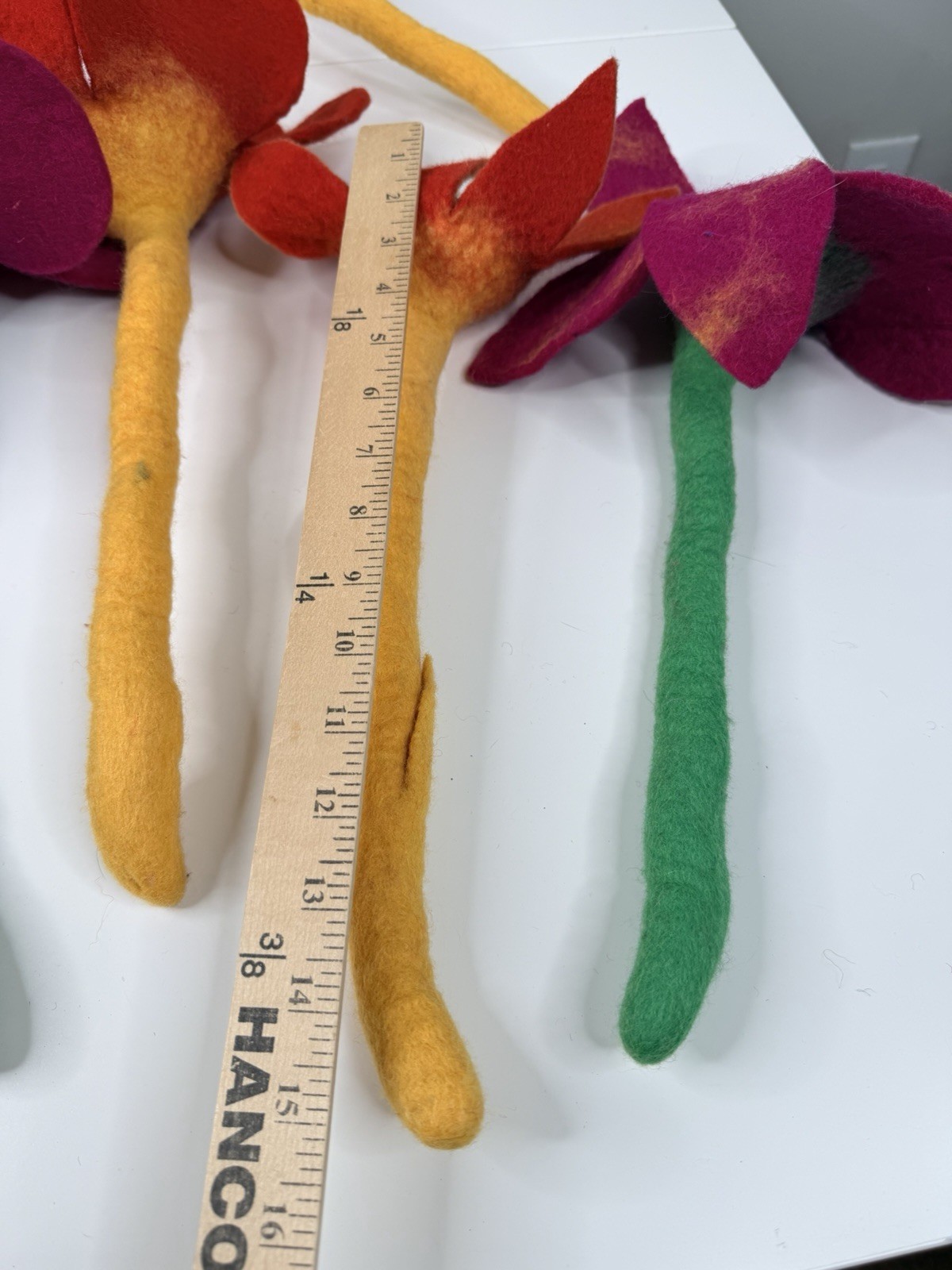 handmade 9 Whimsical Wool Felt Flowers Bouquet Great Gift Idea large colorful