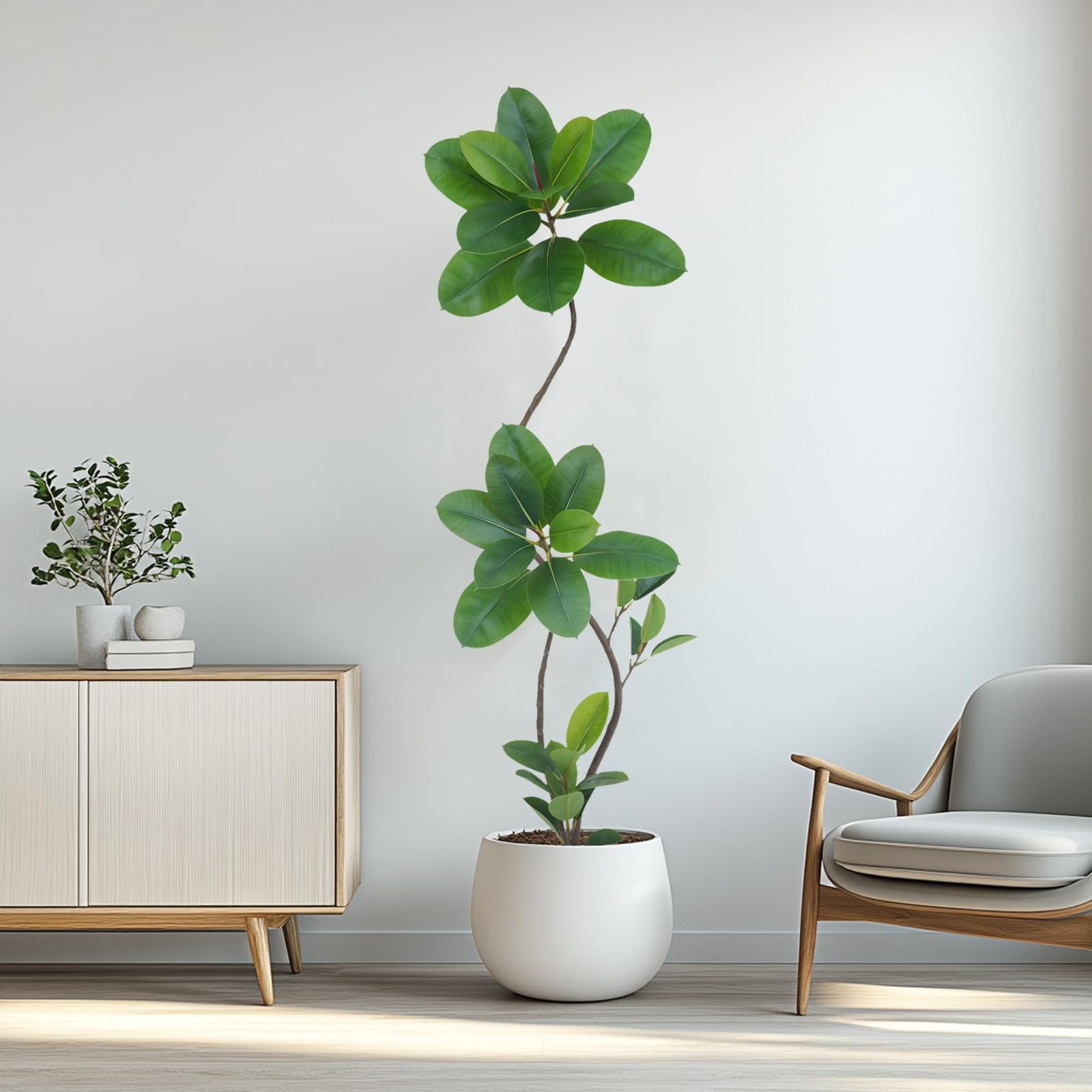 Artificial Green Rubber Tree 6FT