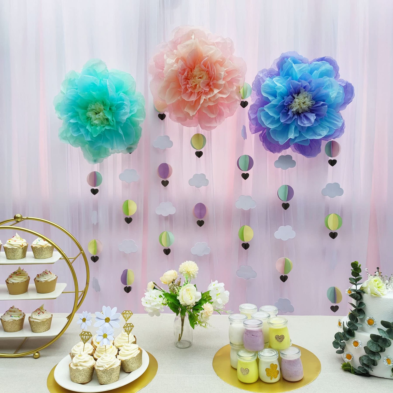 Pastel 20 Inch Giant Chrysanth Flower for Nursery Wall Party Wedding Decor Ea…