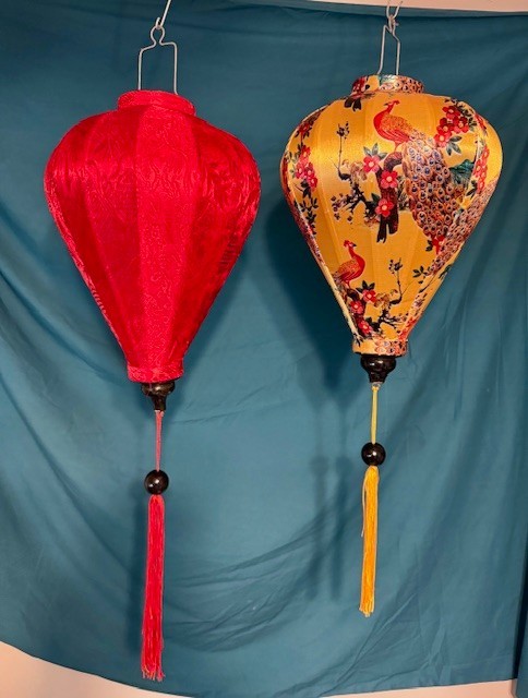2pc, 18” AUTHENTIC VIETNAMESE SILK LANTERN New