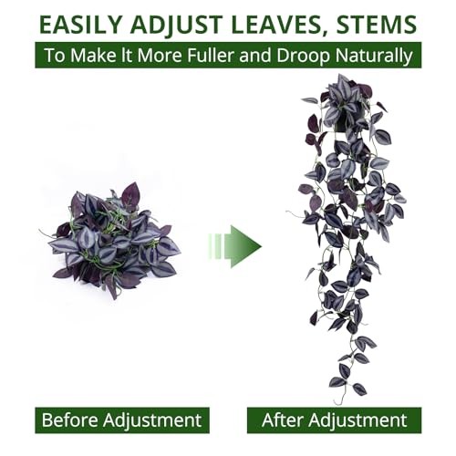 Small Fake Hanging Purple Leaf Plant Artificial Potted Plants 1Pack Eyebrow