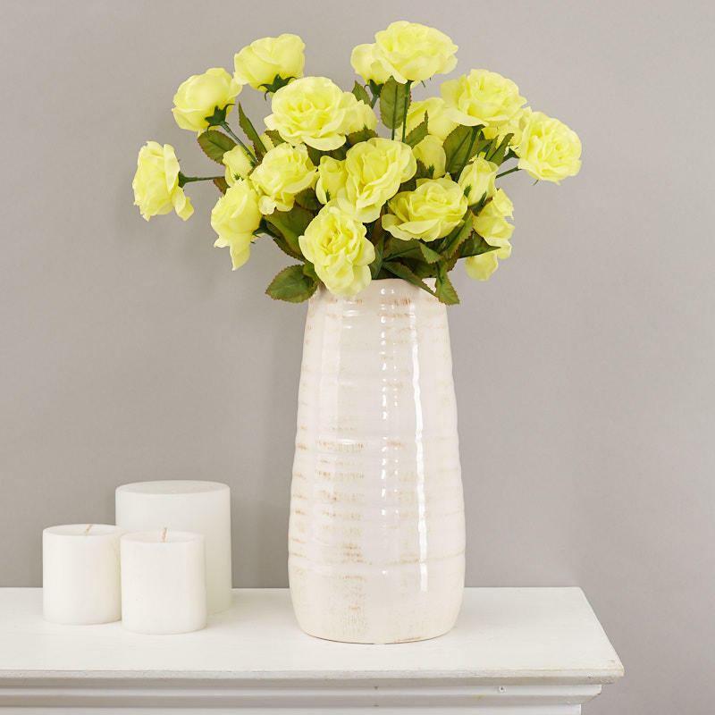 Soft Yellow Artificial Rose Sprays | Package of 12 Pieces