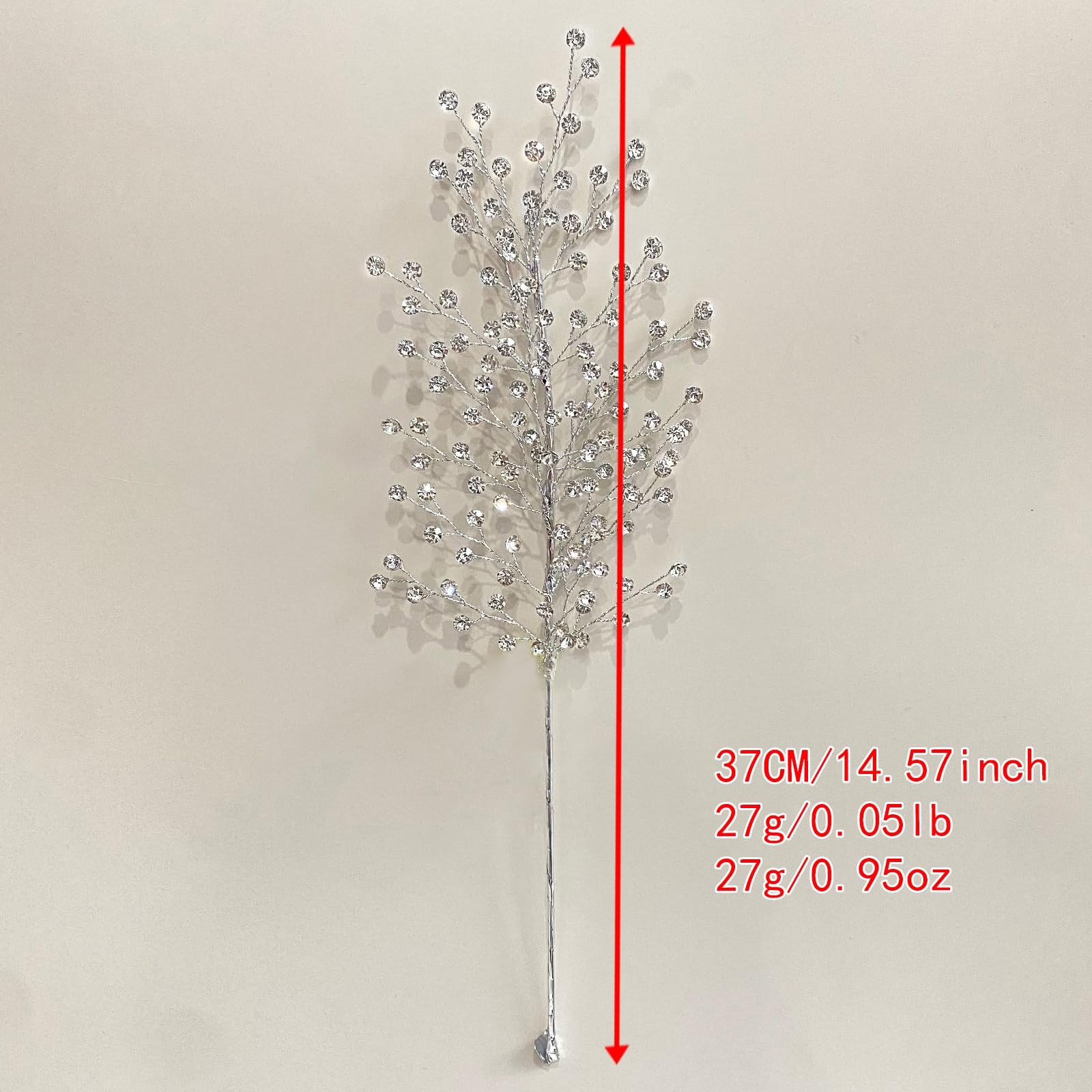 White Crystal Picks Sparkling Glitter Berry Stem Ornaments Festive Christmas …