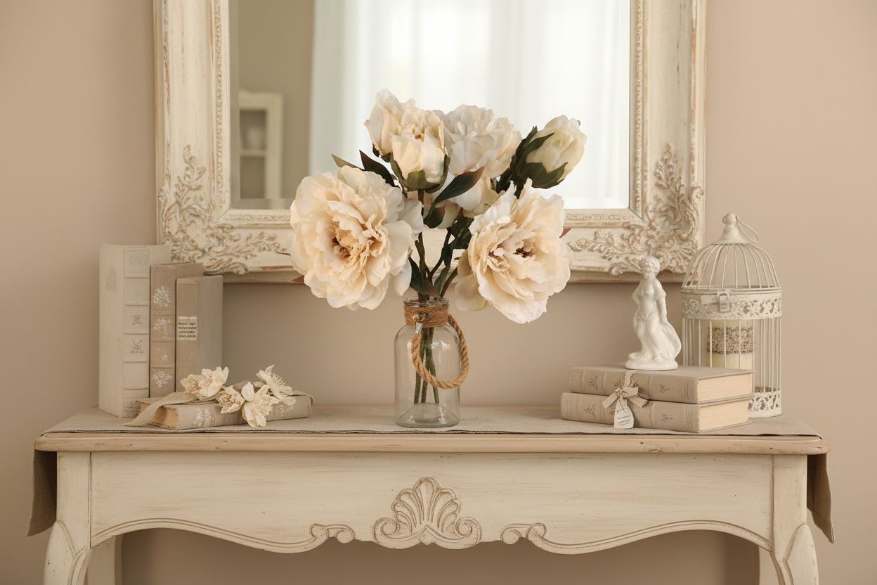 Cream Artificial Peony Stem 18 Inch Faux Peony Flower Stem Wedding Bouquet Flora