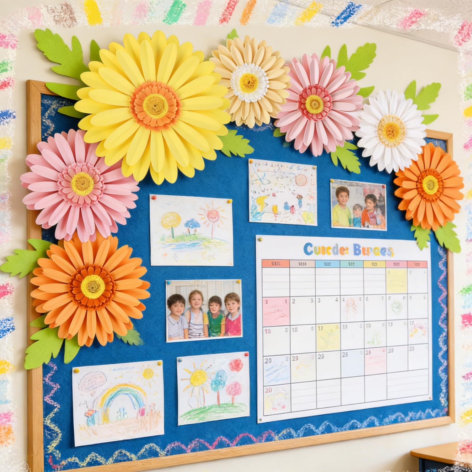 Flowers Decorations for Wall 3D Giant Daisy Artificial Flowers Bulletin Board…