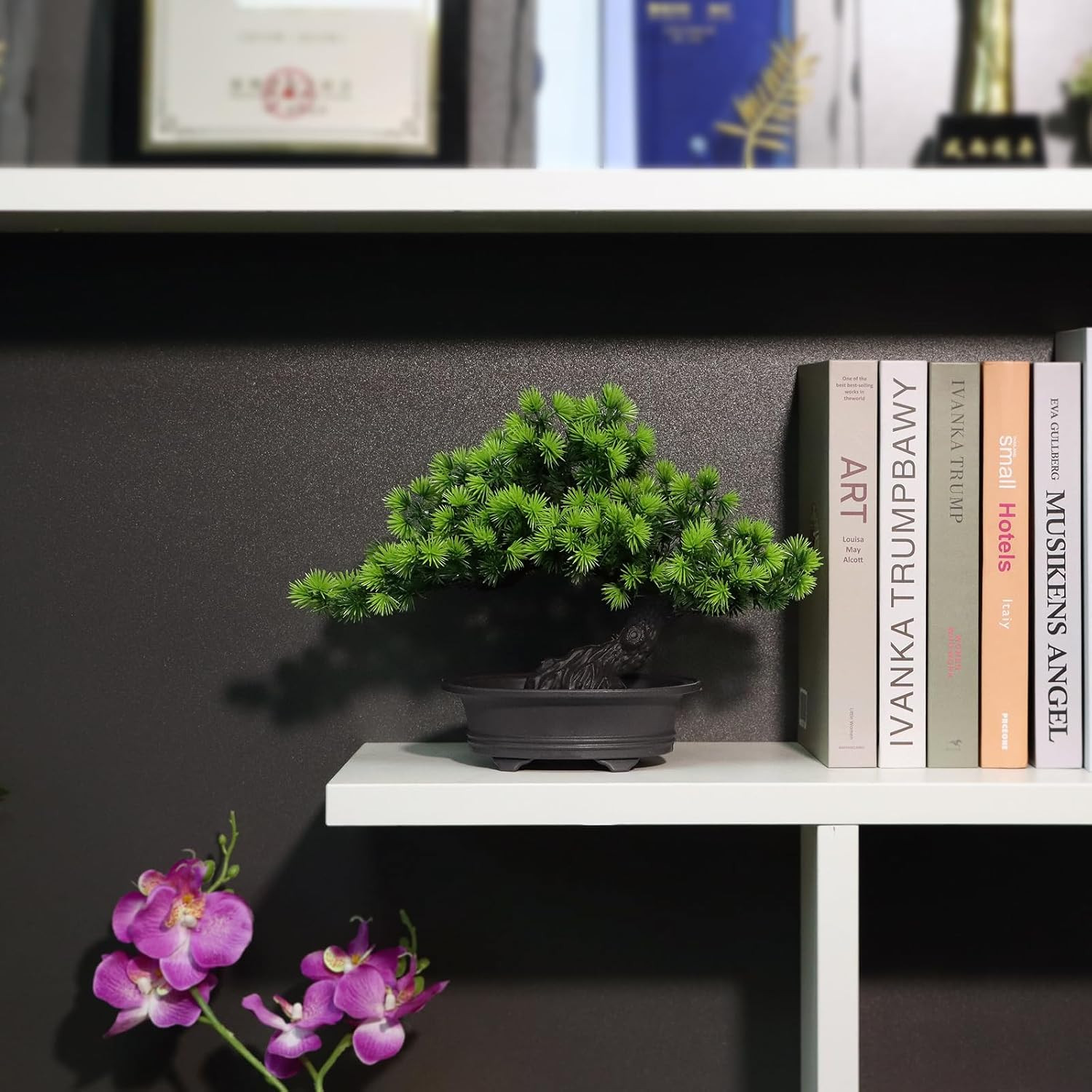 Artificial Plants Greenery Bonsai, Room Decor Fake Bonsai Tree for Home Green