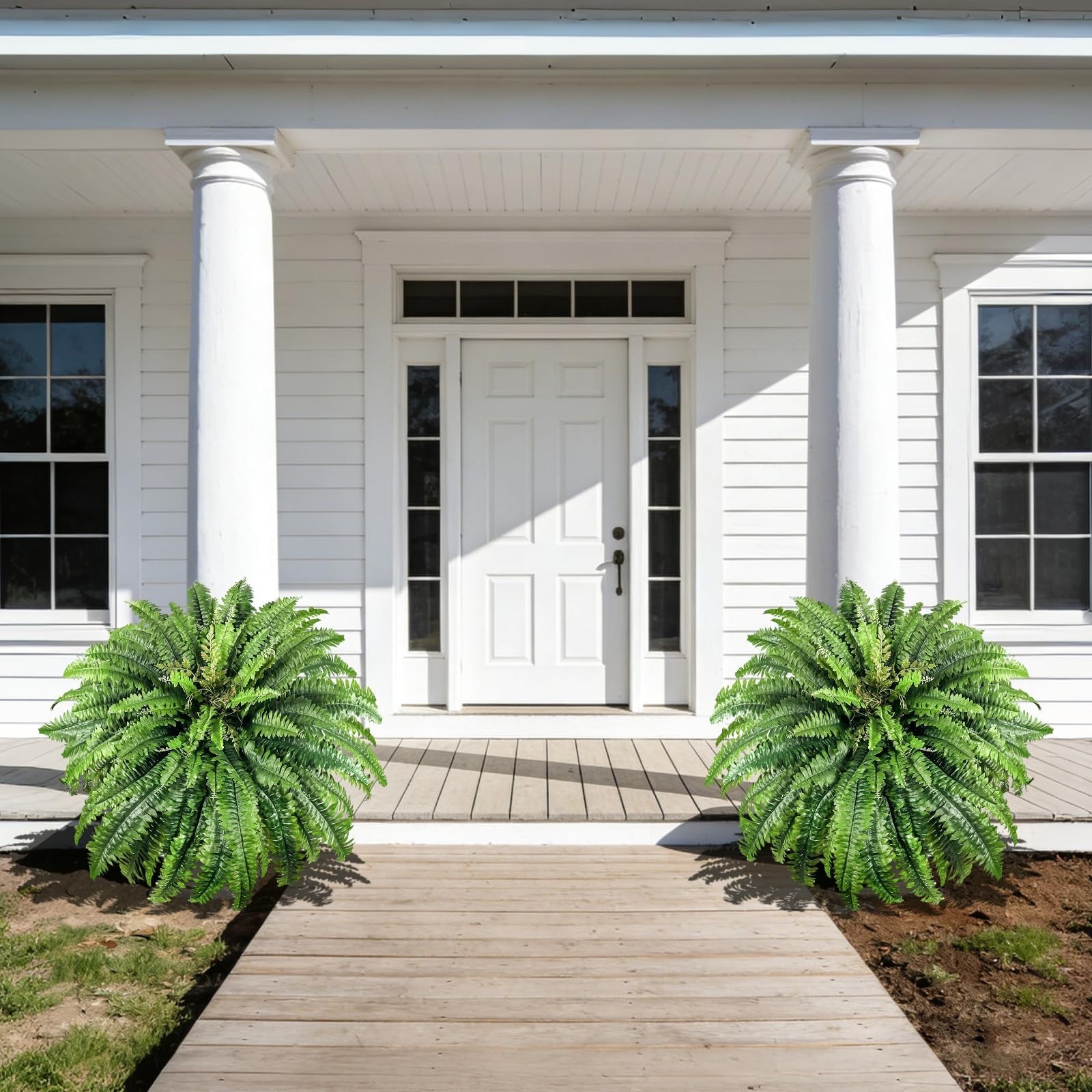 Large Artificial Ferns – 98 Fronds Realistic Faux Greenery for Home & Garden Dec