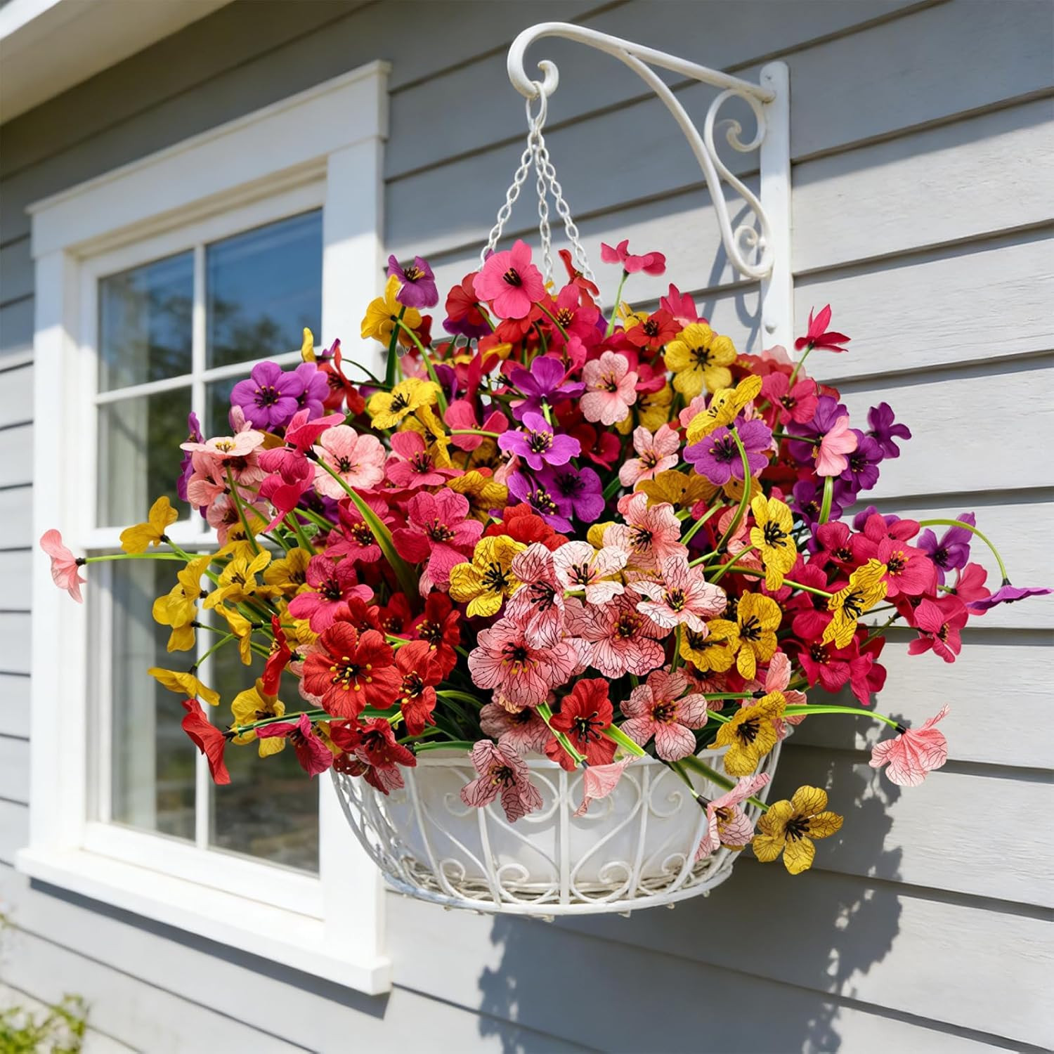 20 Pcs Plastic Flowers for Outdoors, Fake Outdoor Artificial Flowers for Outdoor