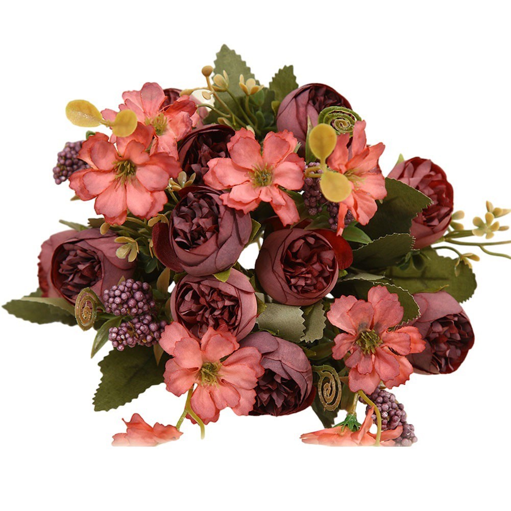 Simulated bouquet cloth fake flower wedding room layout office decoration