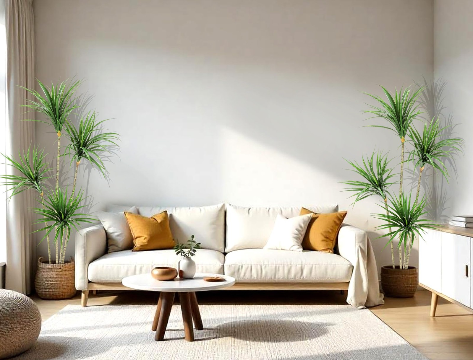 5 ft Artificial Dracaena Marginata, Tall Artificial Dracaena Plant Tree, Trop…