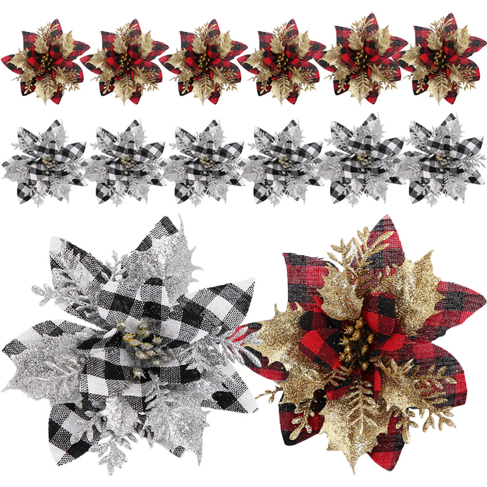 12pcs Party Decorative Festival Christmas Wreath Decoration Xmas Tree Decor