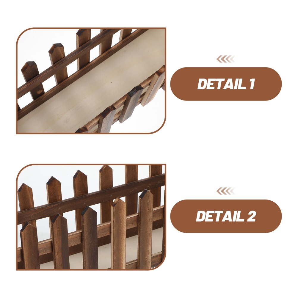 Rustic Coffee Wood Flower Pot Durable Reusable Wooden Planter Box for Home Use