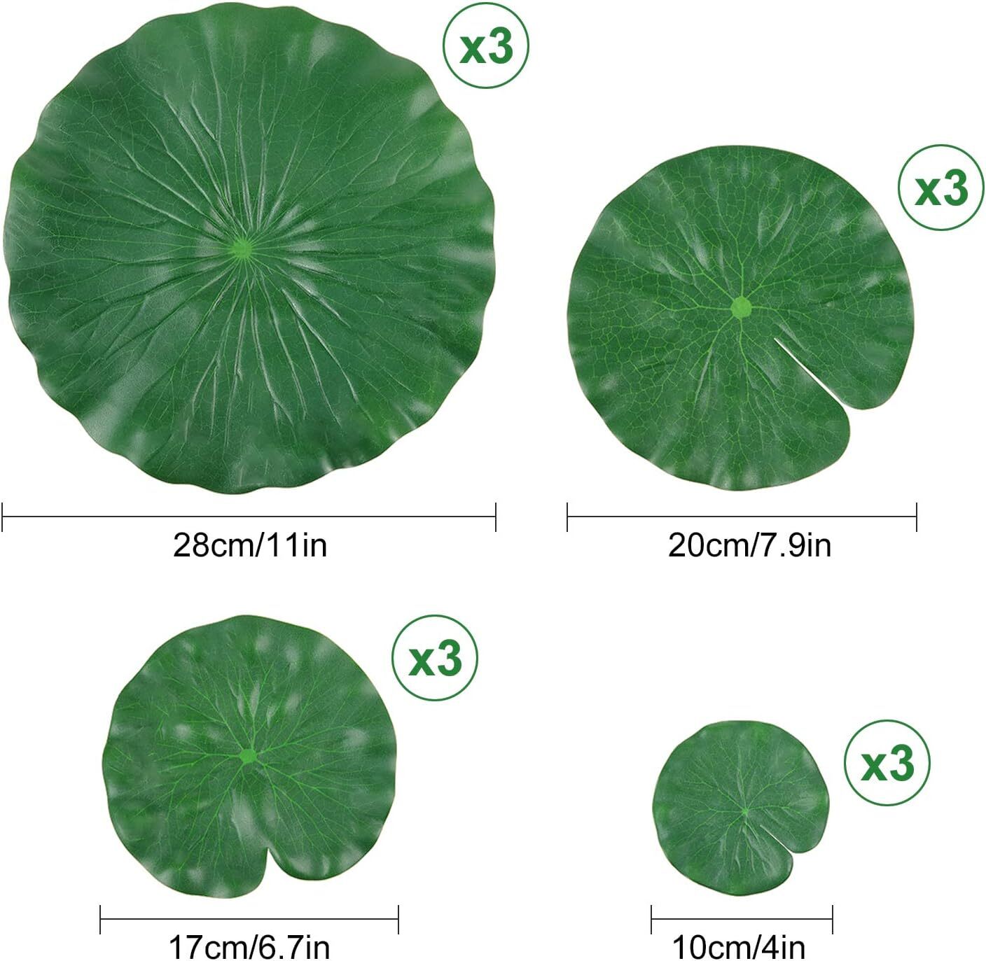 12 Pieces 4 Kinds Artificial Lotus Leaves Floating Foam Ornament Lily Pads Folia