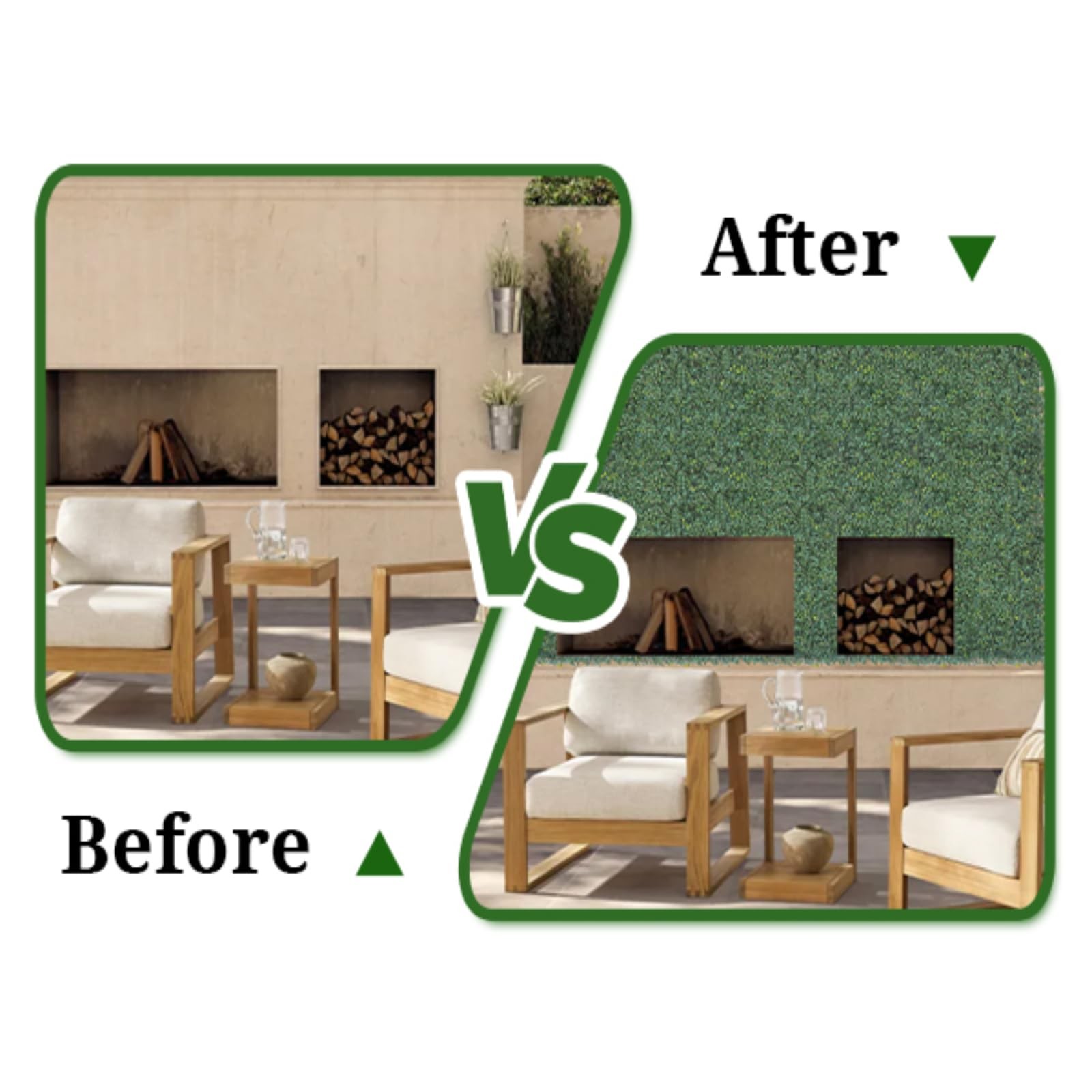 Grass Wall Panels 12 PCS 10″x 10″ Artificial Boxwood Panels with 50 Zip Ties,…