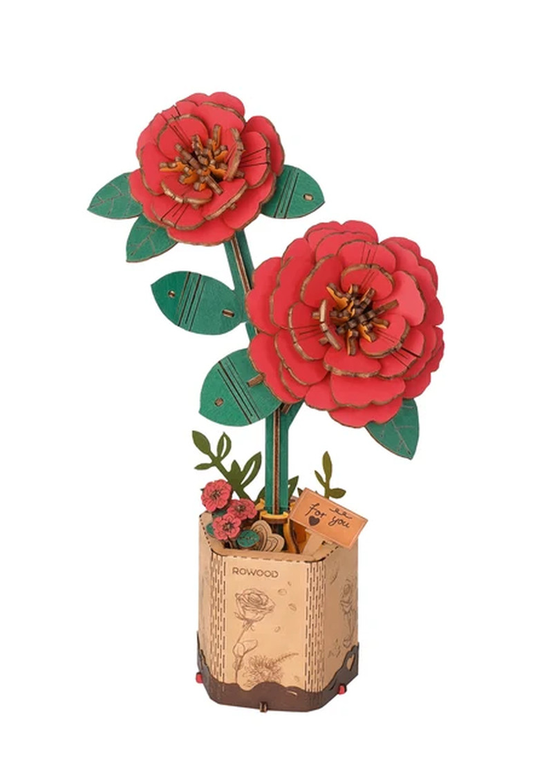 Rowood DIY Wooden Flower Bouquet Beautiful Hand-Make Gifts Eco-Friend Materials