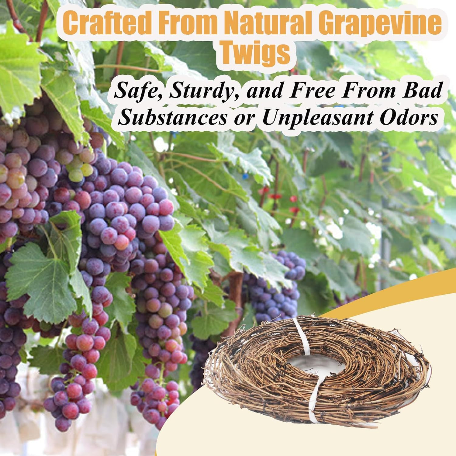 15 Feet Grapevine Garland DIY Crafts Natural Grapevine Twig Vines, 3 PCS Vines