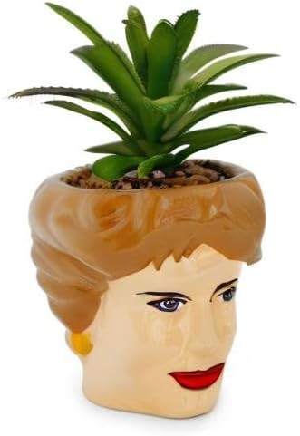 The Golden Girls Blanche 3-Inch Ceramic Mini Planter With Artificial Succulent