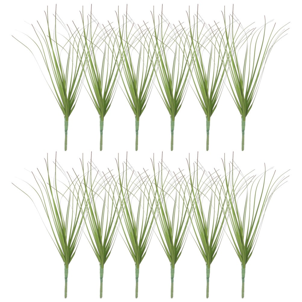 12Pcs Reusable Faux Green Plants Artificial PVC Stems for Indoor and Outdoor Use