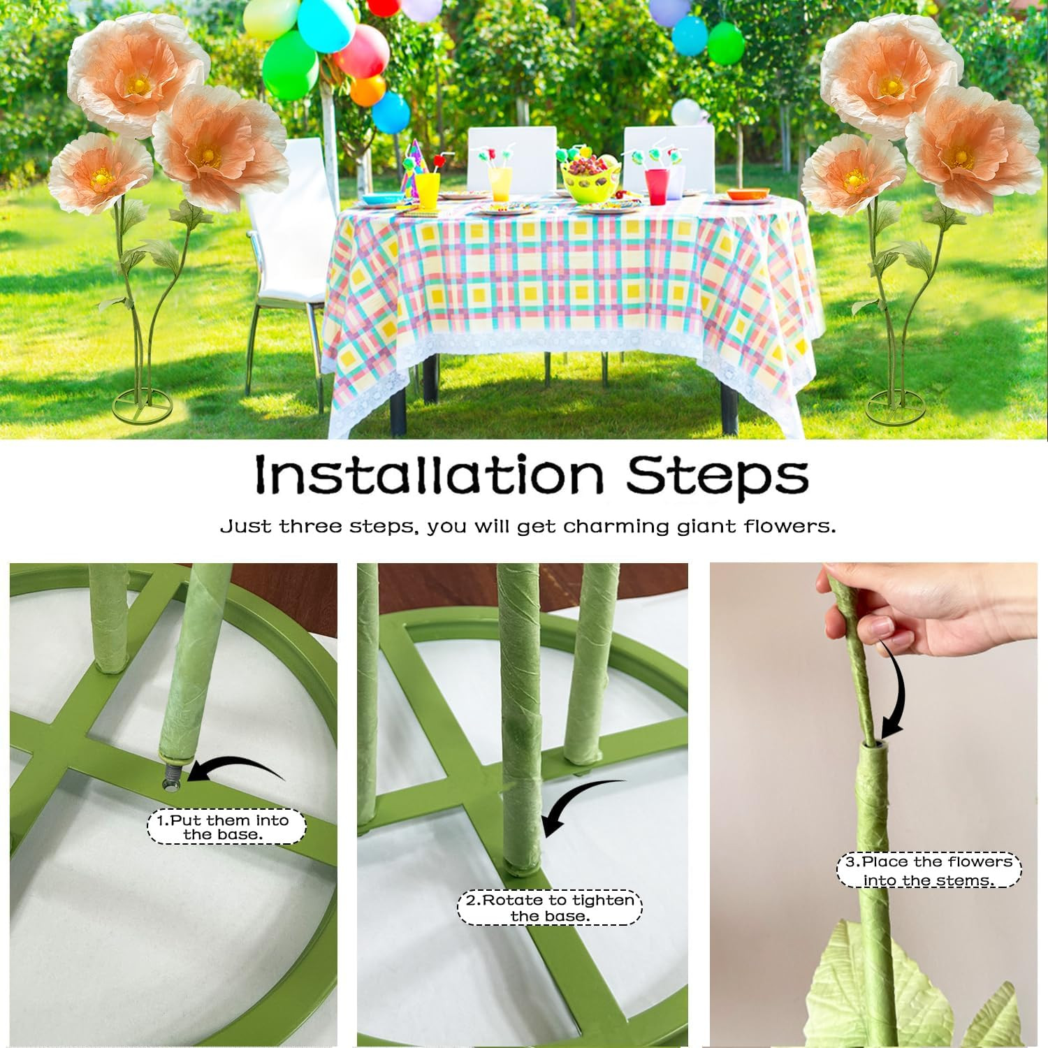 Giant Champagne Artificial Flowers for Weddings & Events – Stunning Decor