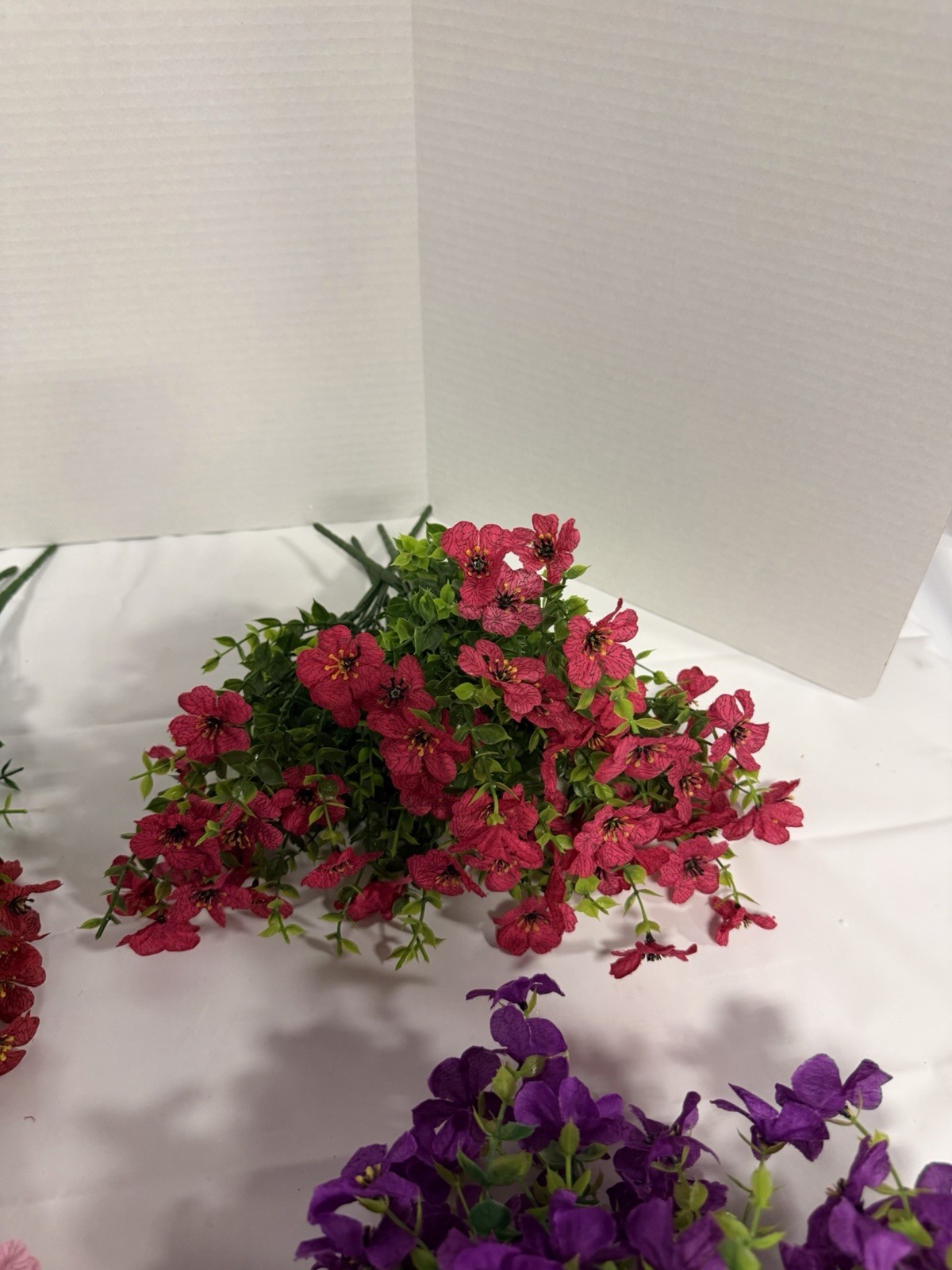 Artificial Flowers for Outdoors,12 Bundles UV Resistant Artificial Flowers Decor