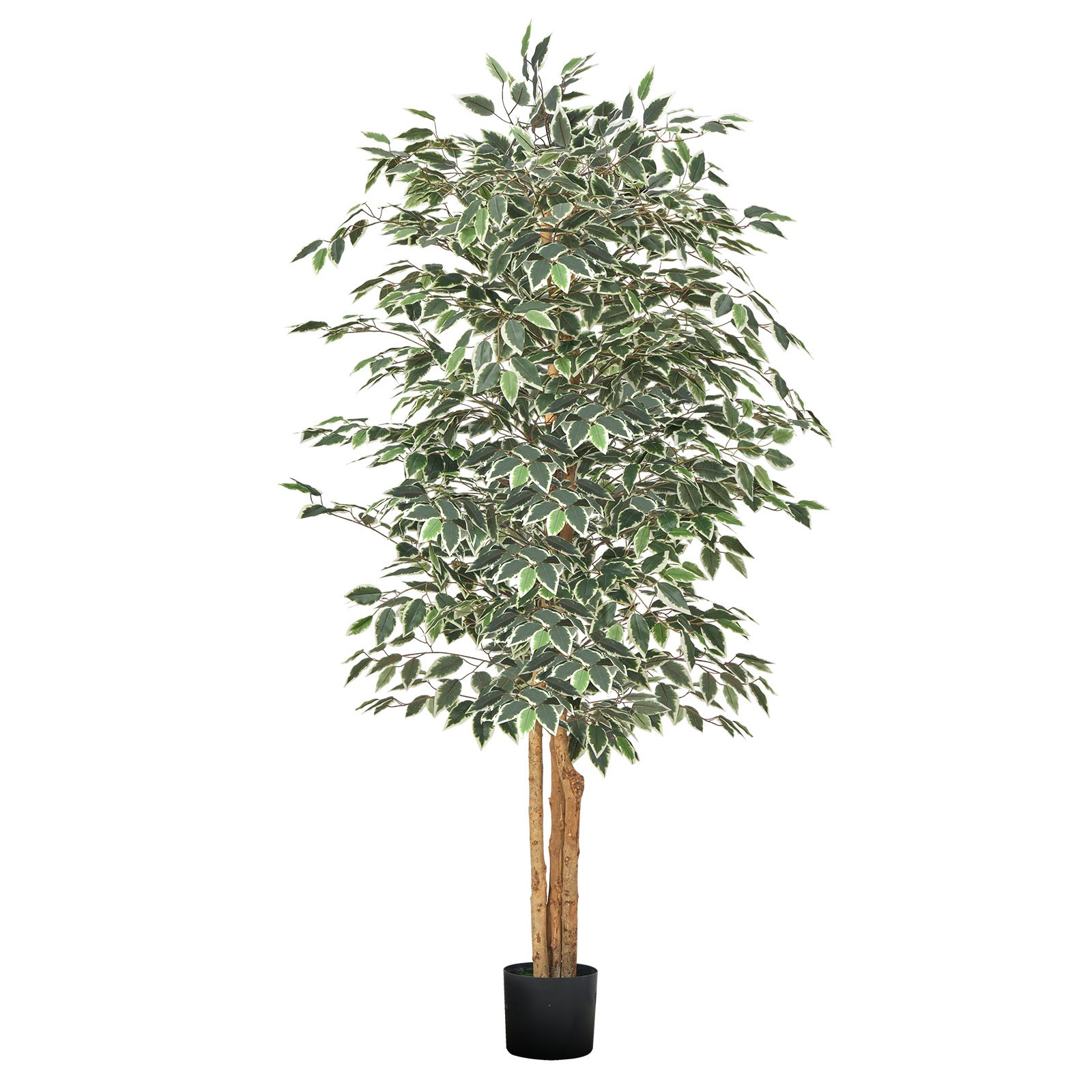 Uimoso 6FT Tall Artificial Ficus Tree with Black Pot for Indoor Decoration