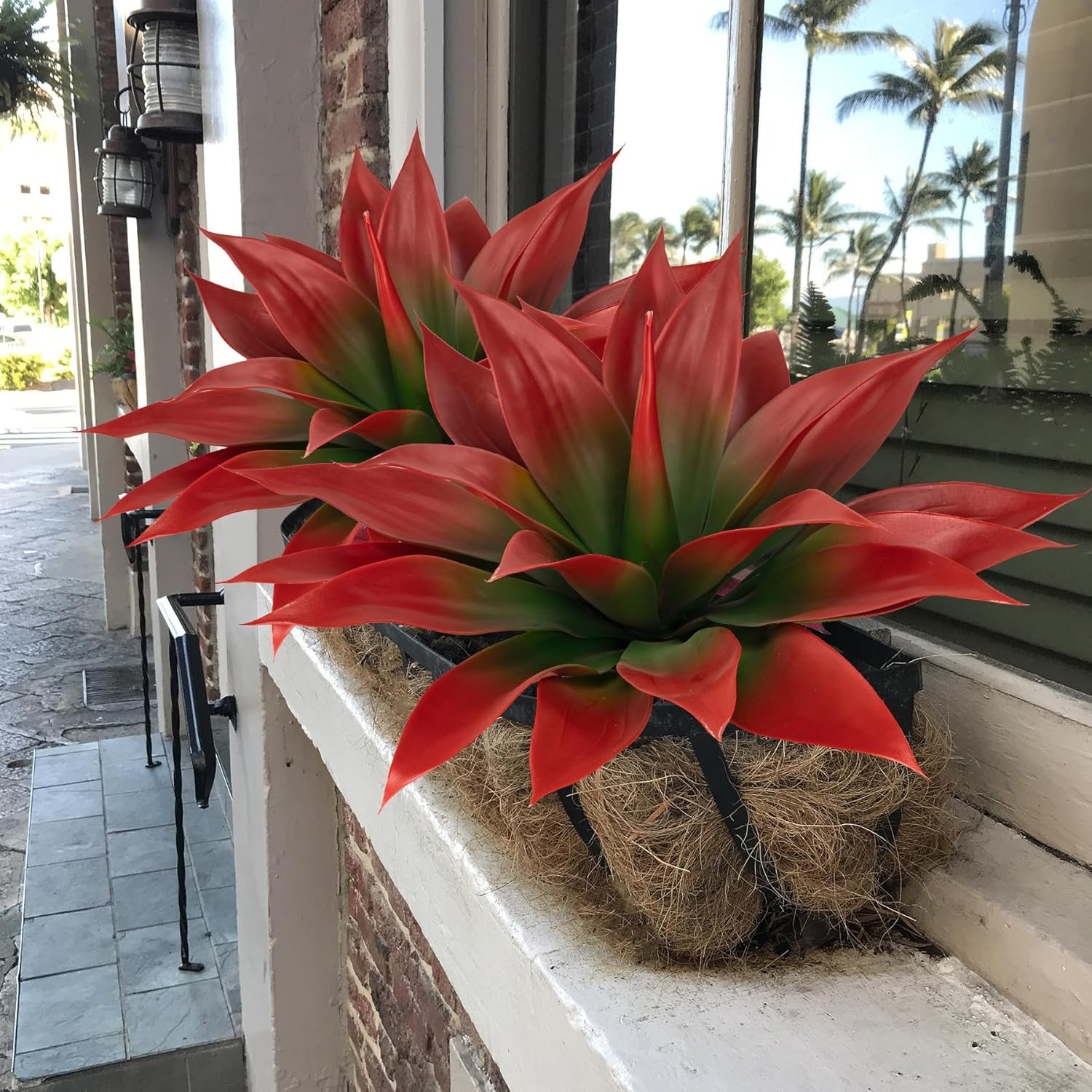 Artificial Agave Plants,Large UV Resistant Fake Agave Planters for Indoor and Ou