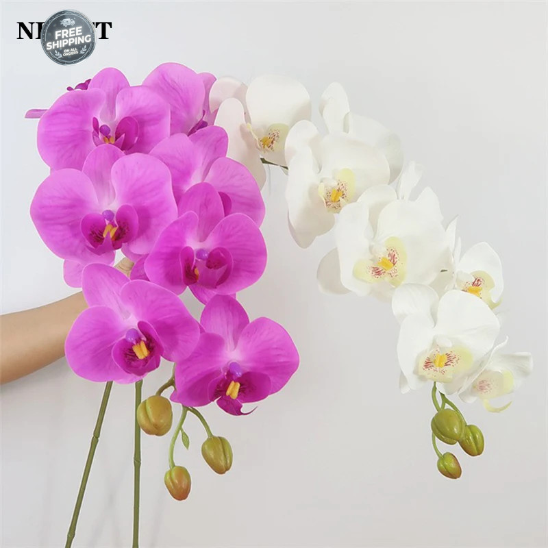 9 Heads 98cm Artificial Butterfly Orchid Flowers Fake Moth Orchids Flowers