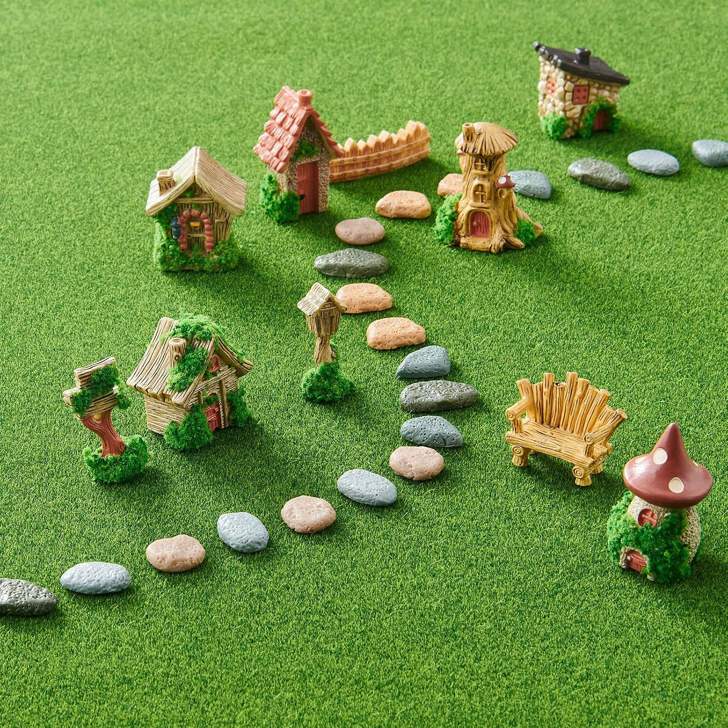 8 Pcs 6 X 6 Inch Fake Grass Decor for Crafts, Premium Realistic Artificial Grass