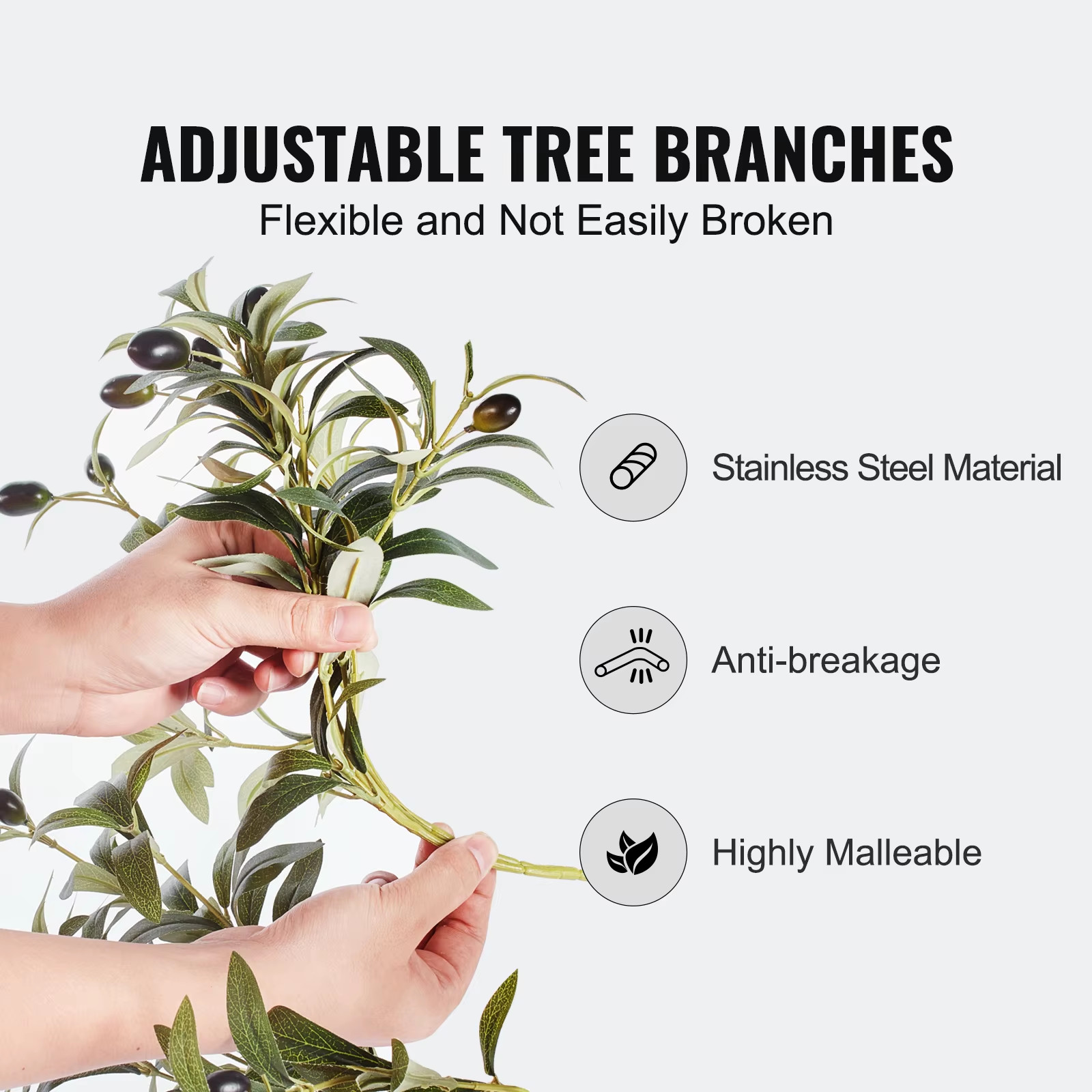 Artificial Olive Tree 4/5/6FT Tall Faux Plant Secure PE Material Anti-Tip Tilt P