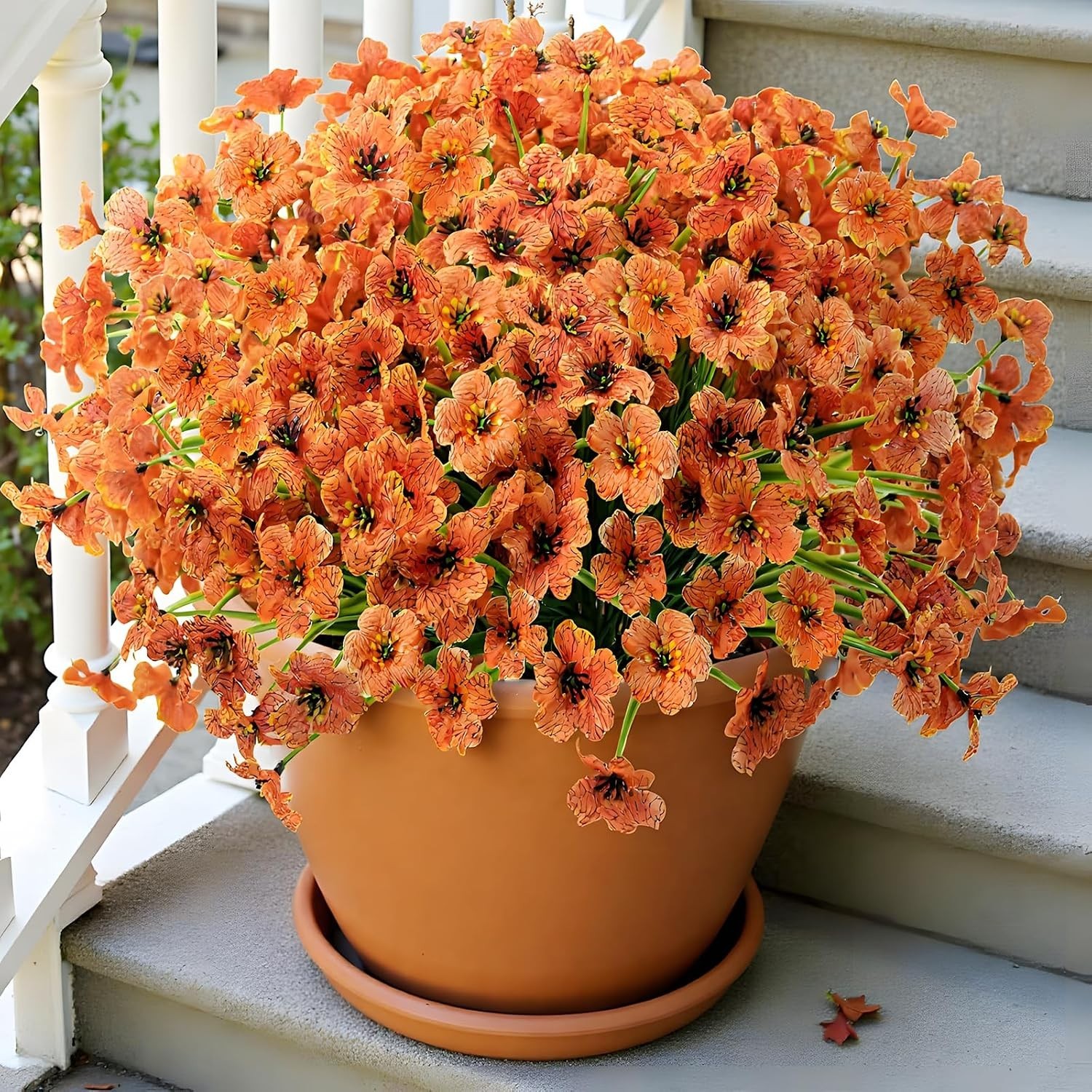 Elegant 16-Piece Orange Artificial Flower Set – Perfect for Indoor & Outdoor Use