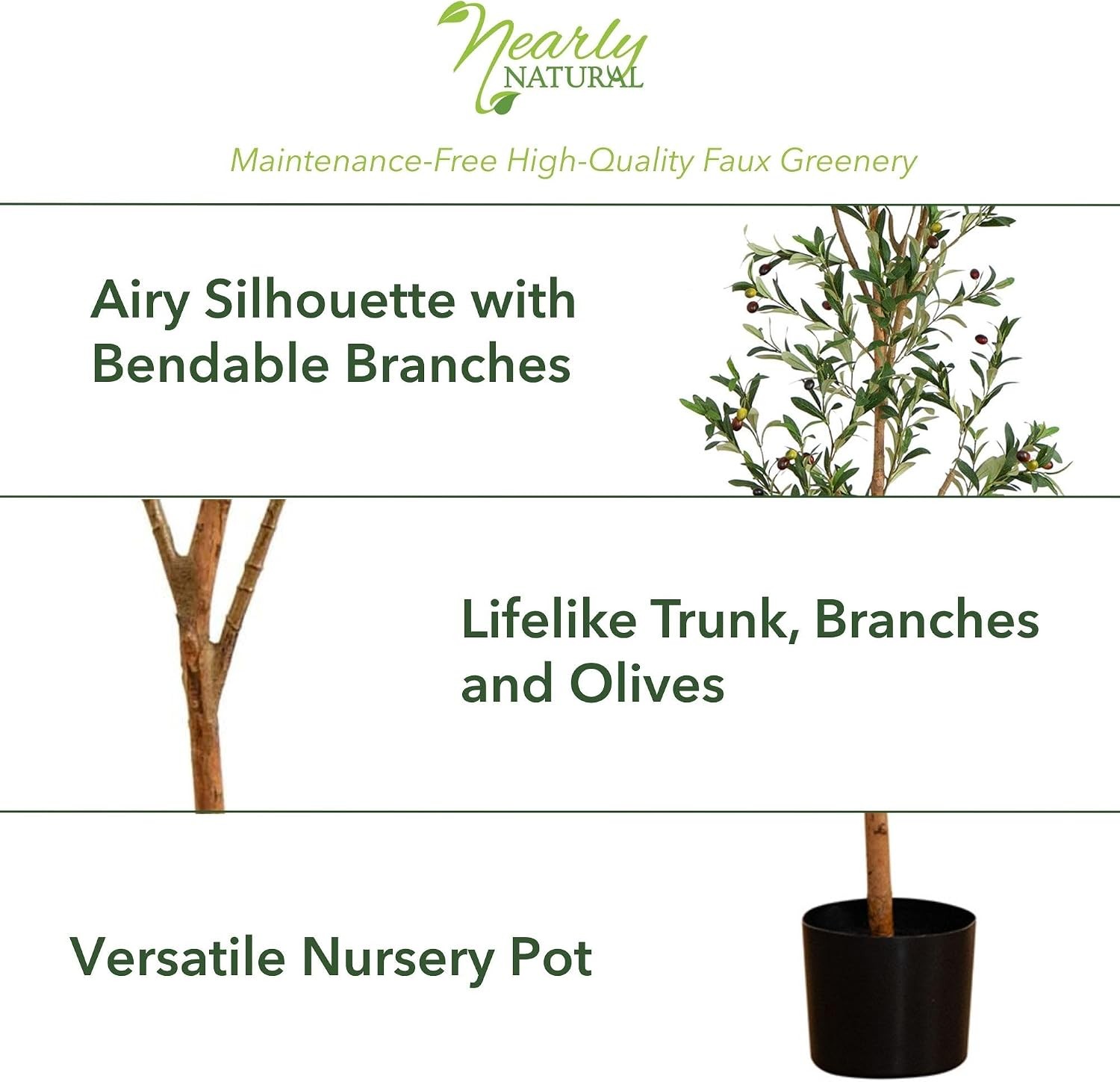 Olive Tree Artificial Indoor 7FT Tall Silk Faux Olive Tree for Home and Office