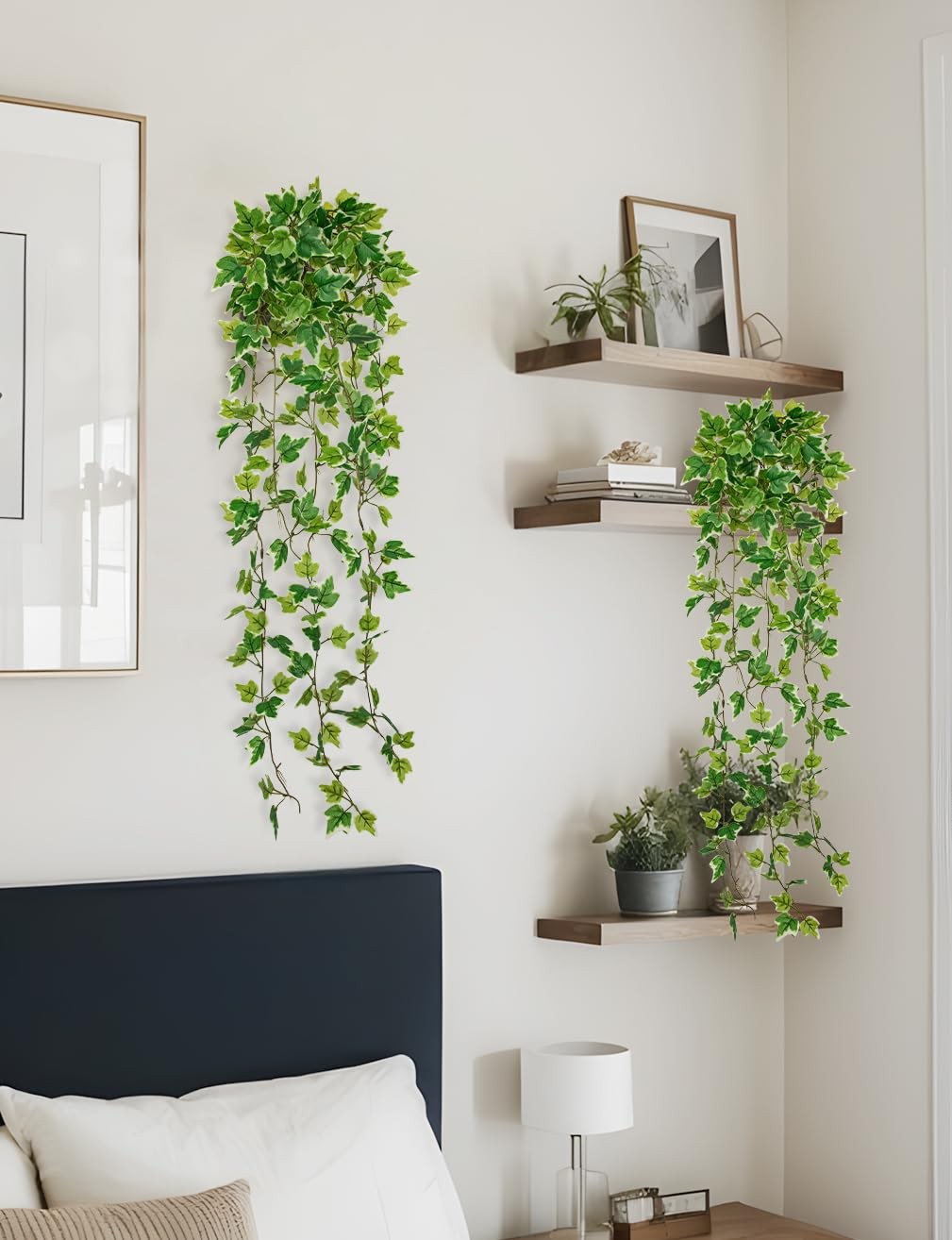 2pcs Artificial Hanging Plants 31″ Fake Ivy Vine Faux Ivy Leaves Hanging Plan…