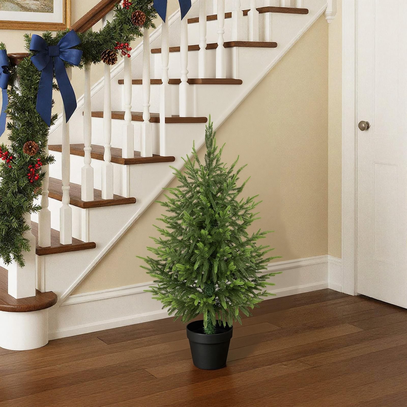 3ft Artificial Norfolk Pine Christmas Tree for Outdoor, 37in Real Touch Faux …